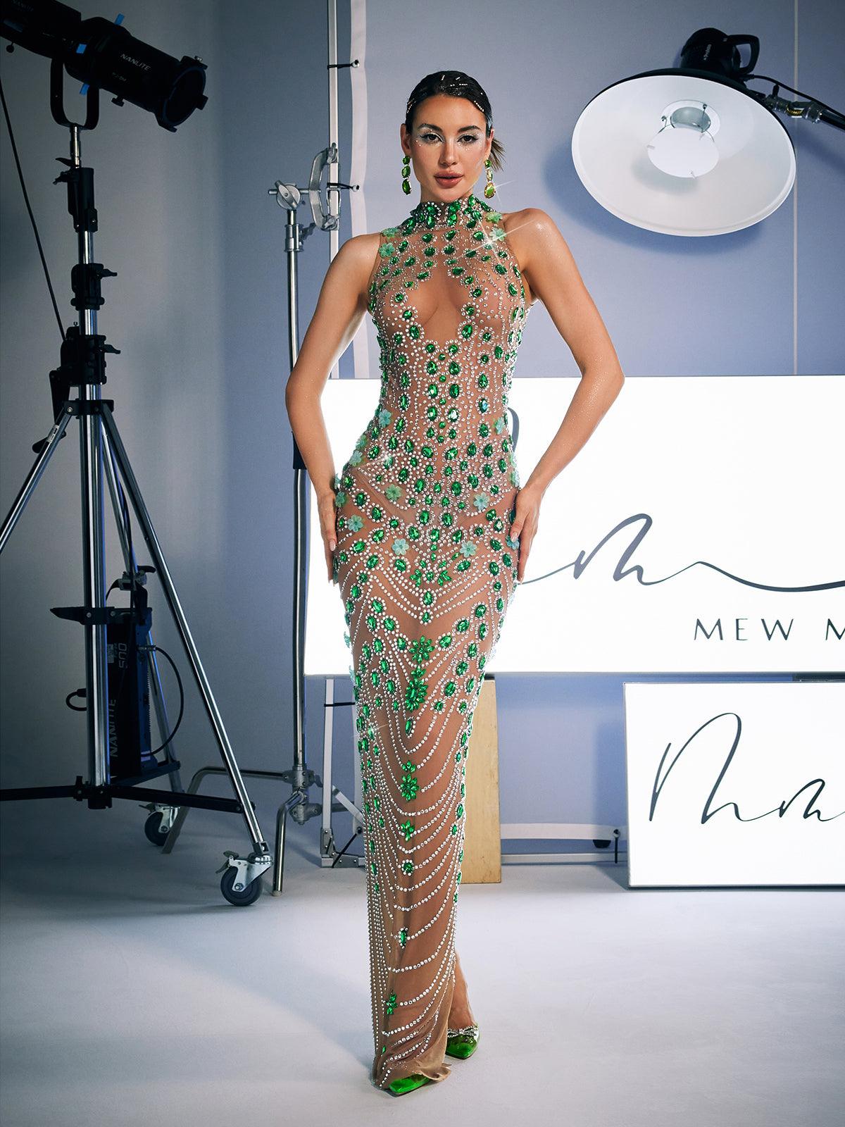 Ahava Rhinestone Taşlı Maxi Elbise