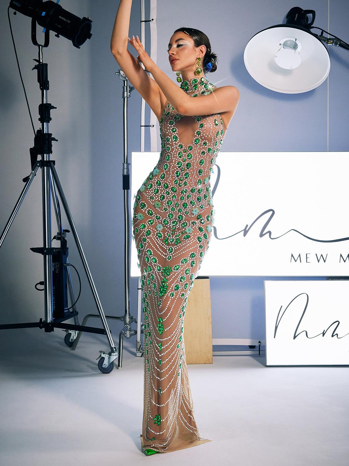 Ahava Rhinestone Taşlı Maxi Elbise