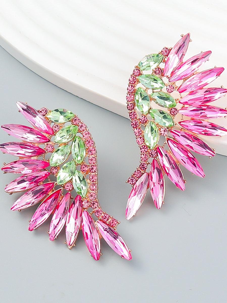 Alegria Pembe Gökkuşağı Kristal Küpeler