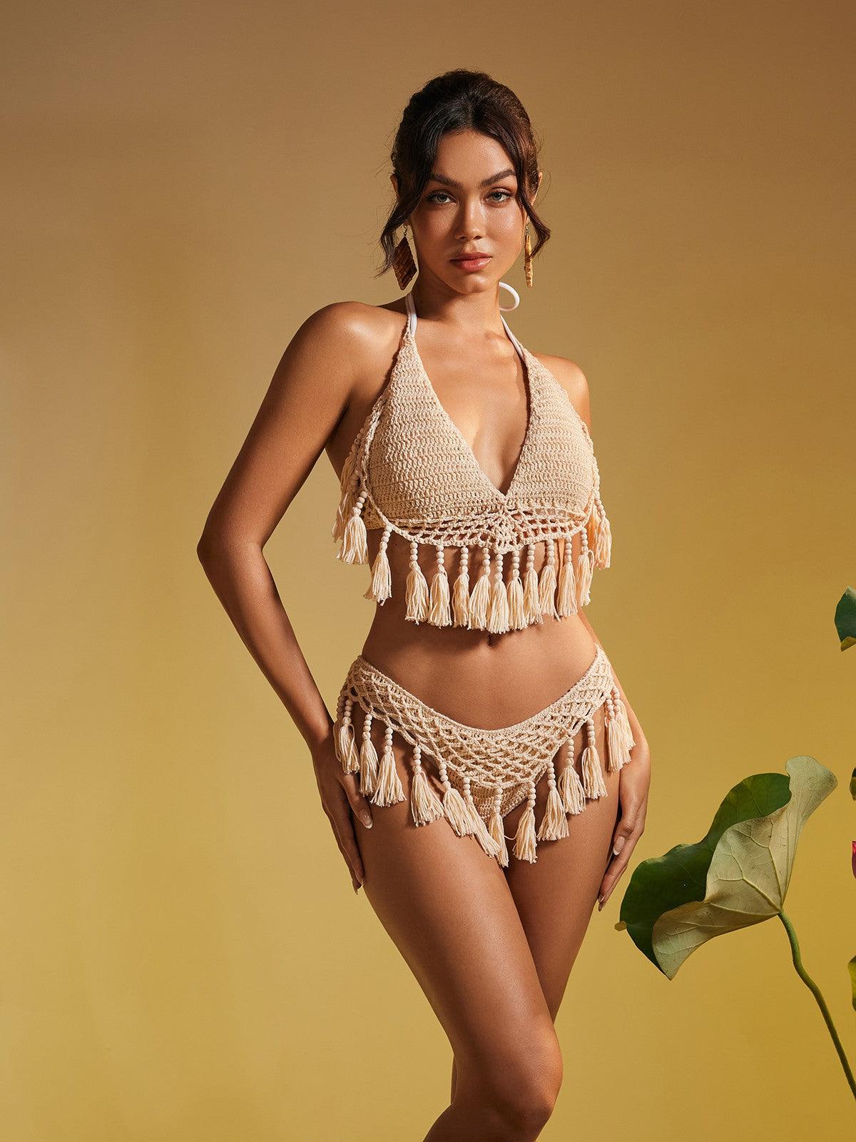 Aquila Örgü Kıvrım Bikini İki Parça Set