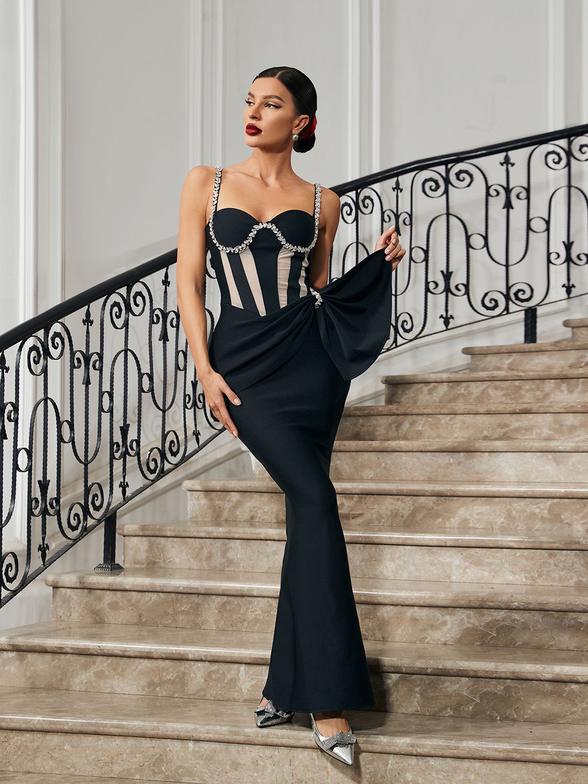 Aroa Kristal Deniz Kızı Bandaj Elbise