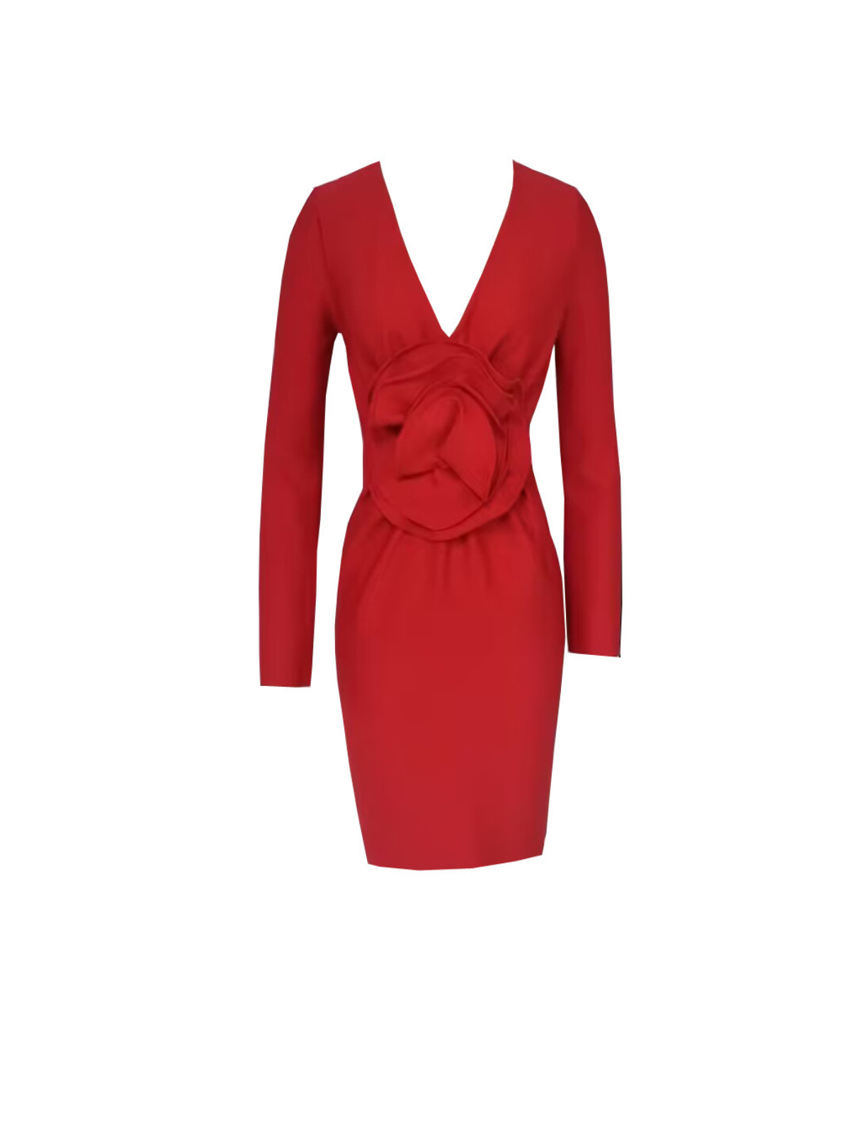 Bertilde V Yaka Çiçekli Mini Elbise