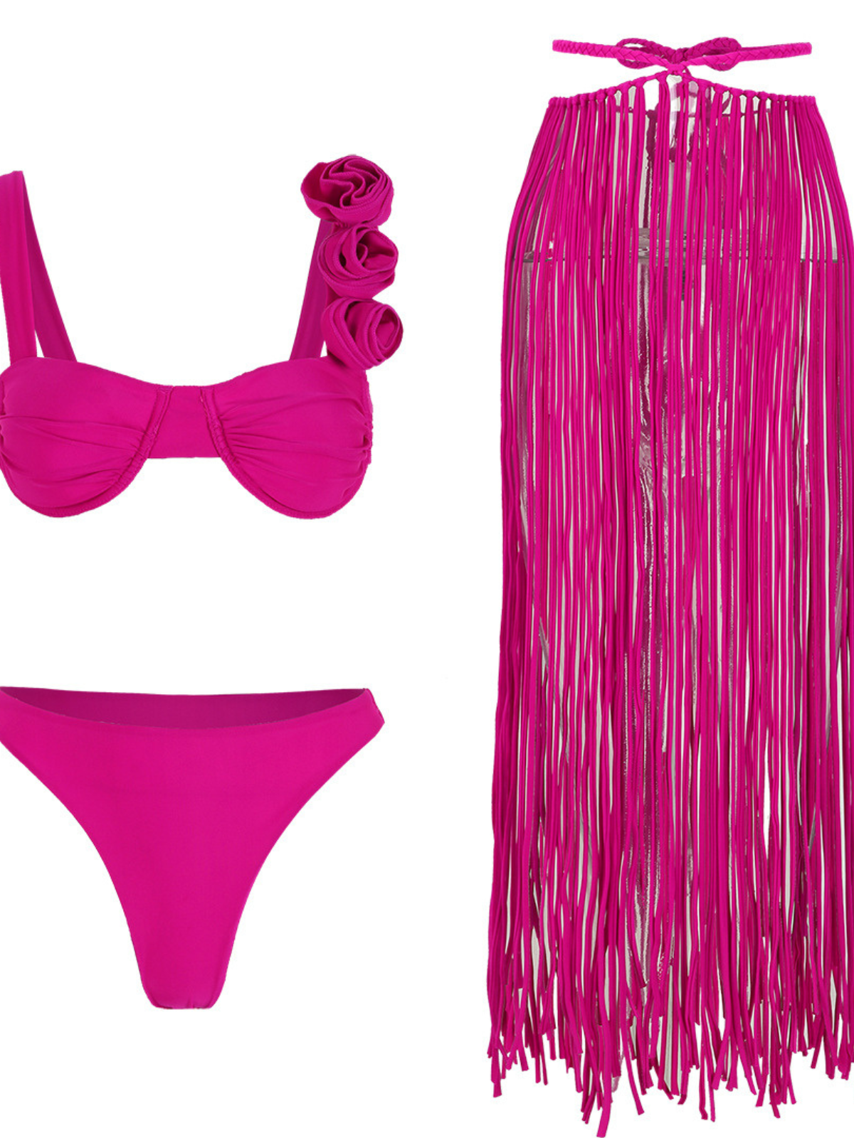 Bryslen Fringe Bikini Üç Parça Set