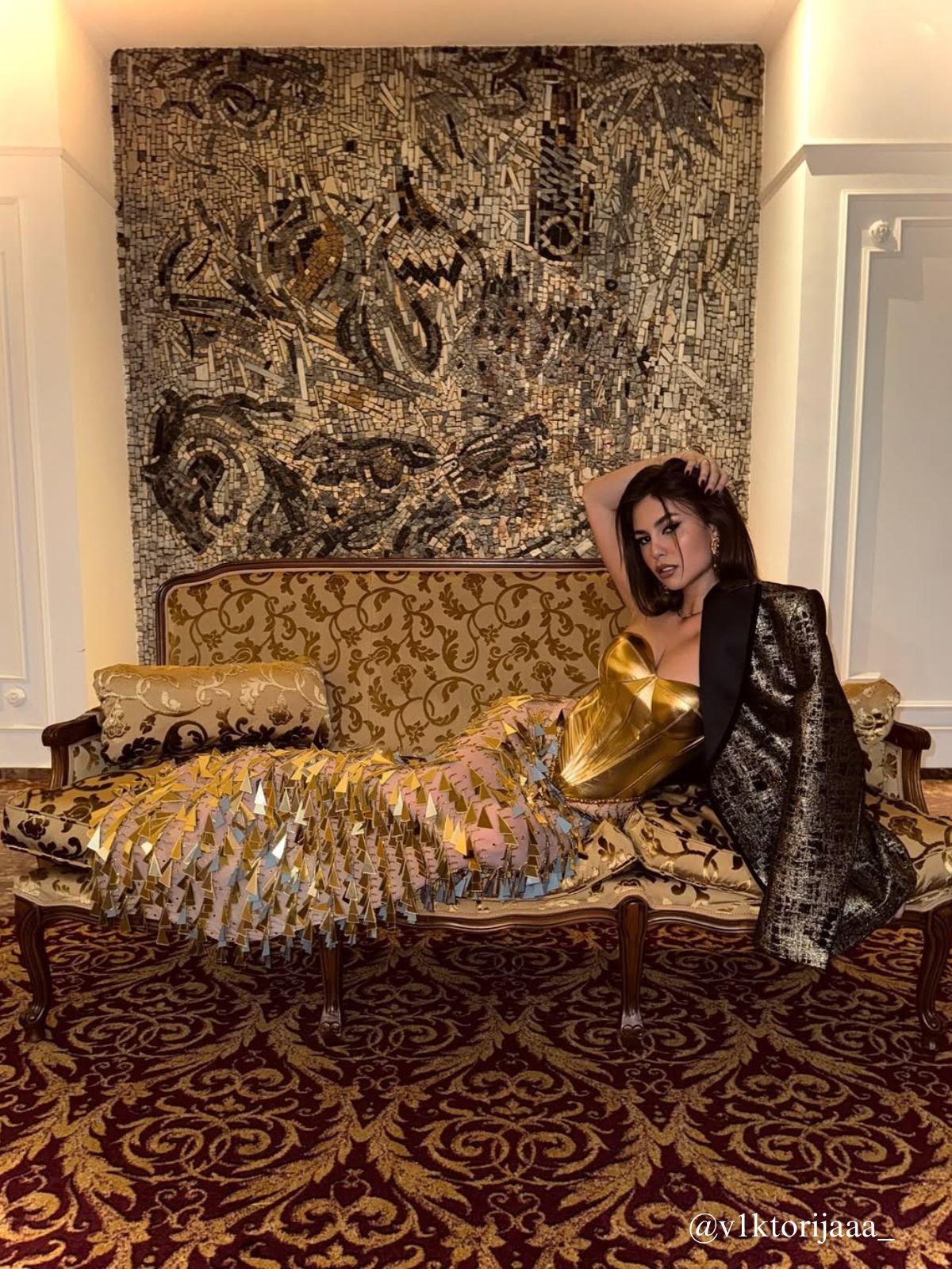 Buck Korse Akrilik Fring Maxi Elbise