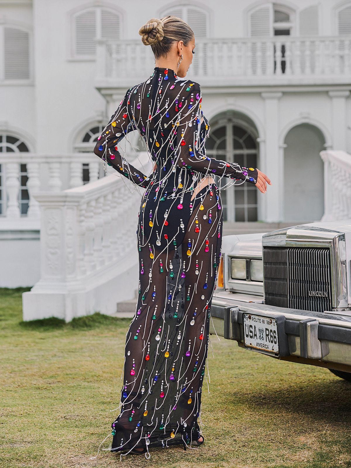 Corvina Fringe Süslemeli File Maxi Elbise