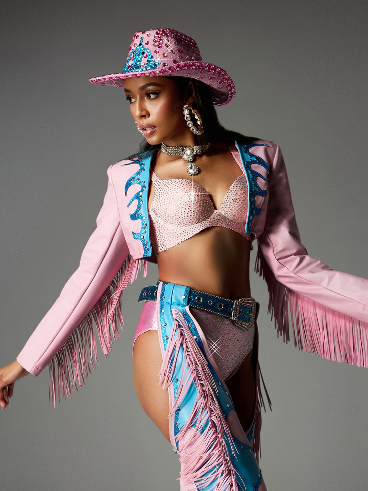 Cyrviel Franjeli Cowgirl Kıyafeti Pembe