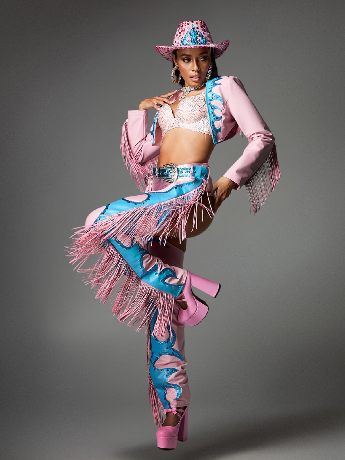 Cyrviel Franjeli Cowgirl Kıyafeti Pembe