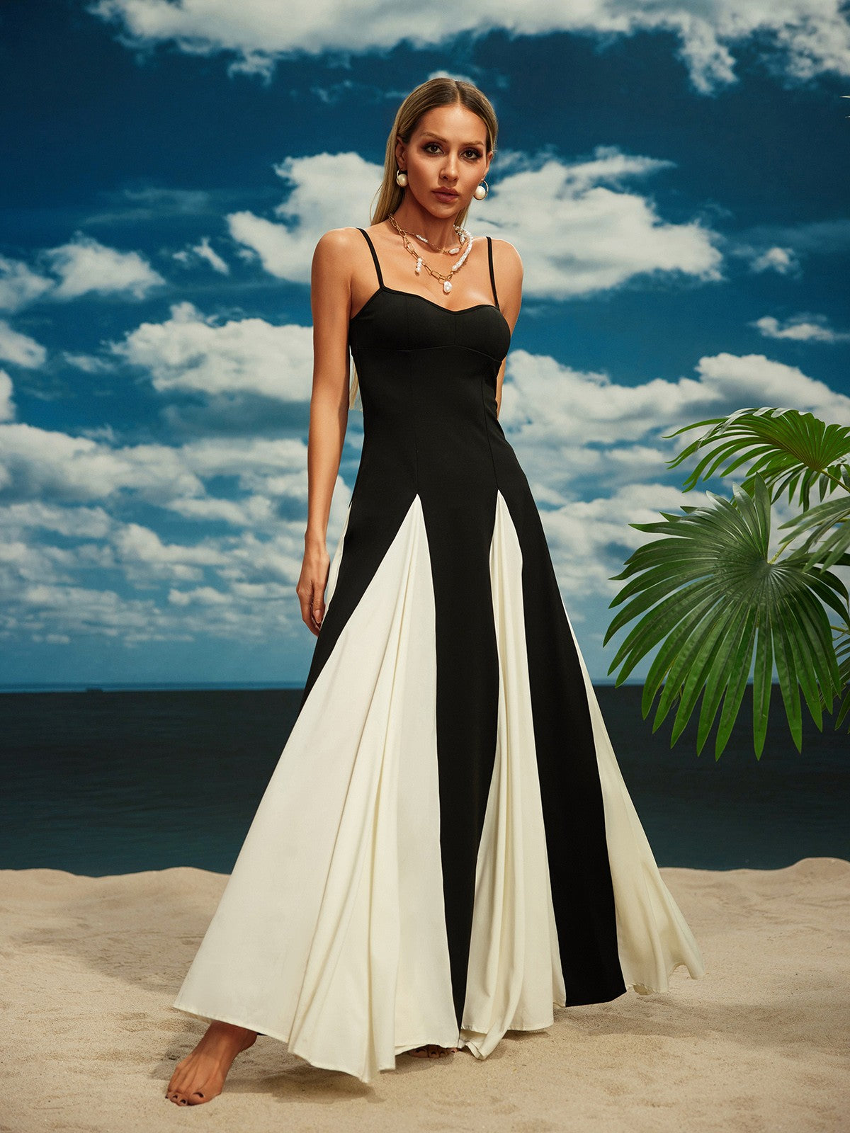 Didina Spaghetti Chiffon Maxi Elbise