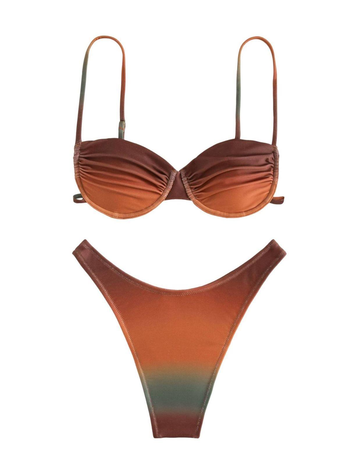 Eva Ombre Ombre Bikini İki Parça Set Kahve