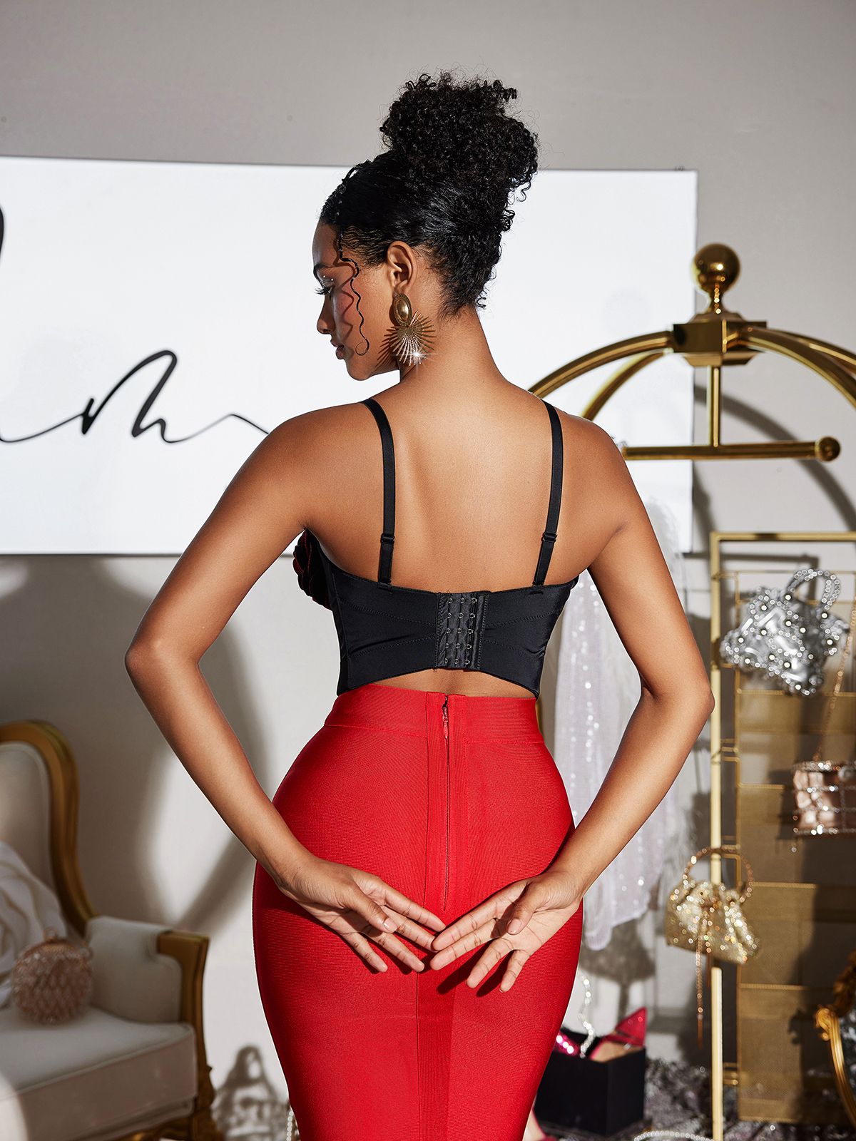 Fivika Spagetti Çiçek Bustiyer Üst