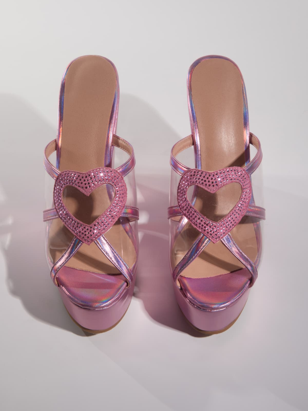 Gaelvira Rhinestone Kalp Wedge Mules