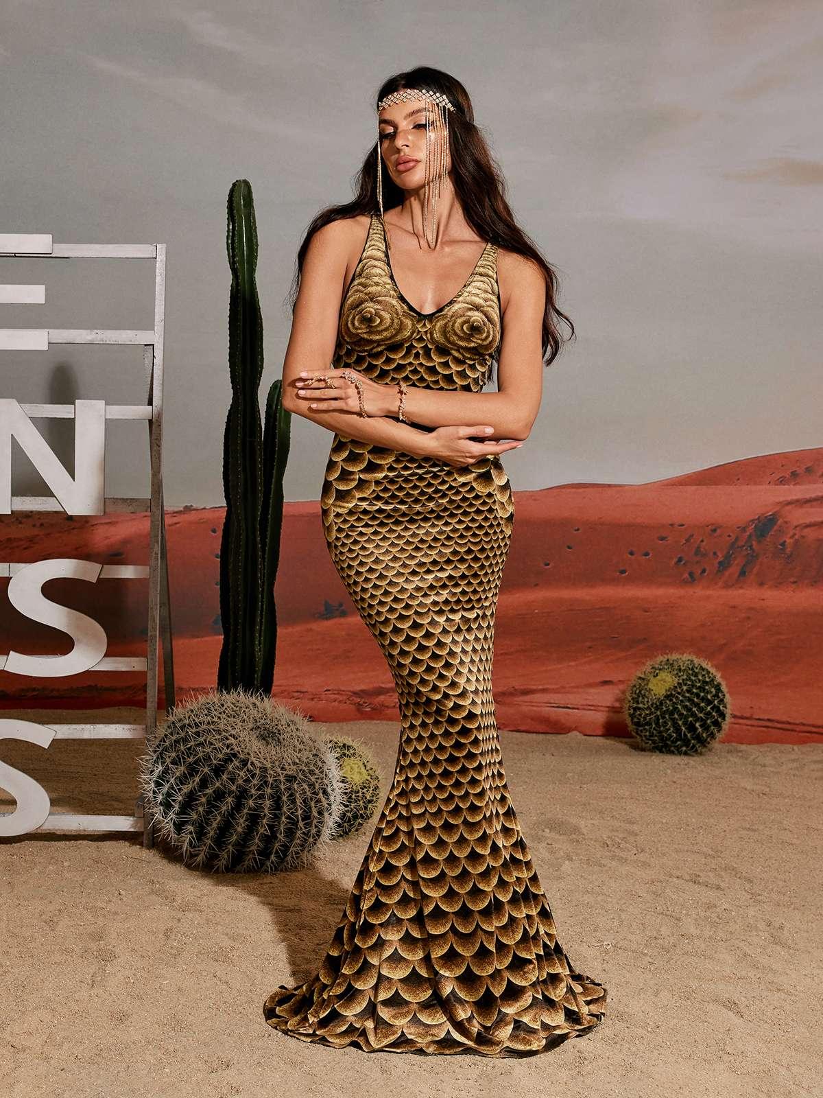 Hosea Baskılı Deniz Kızı Maxi Elbise