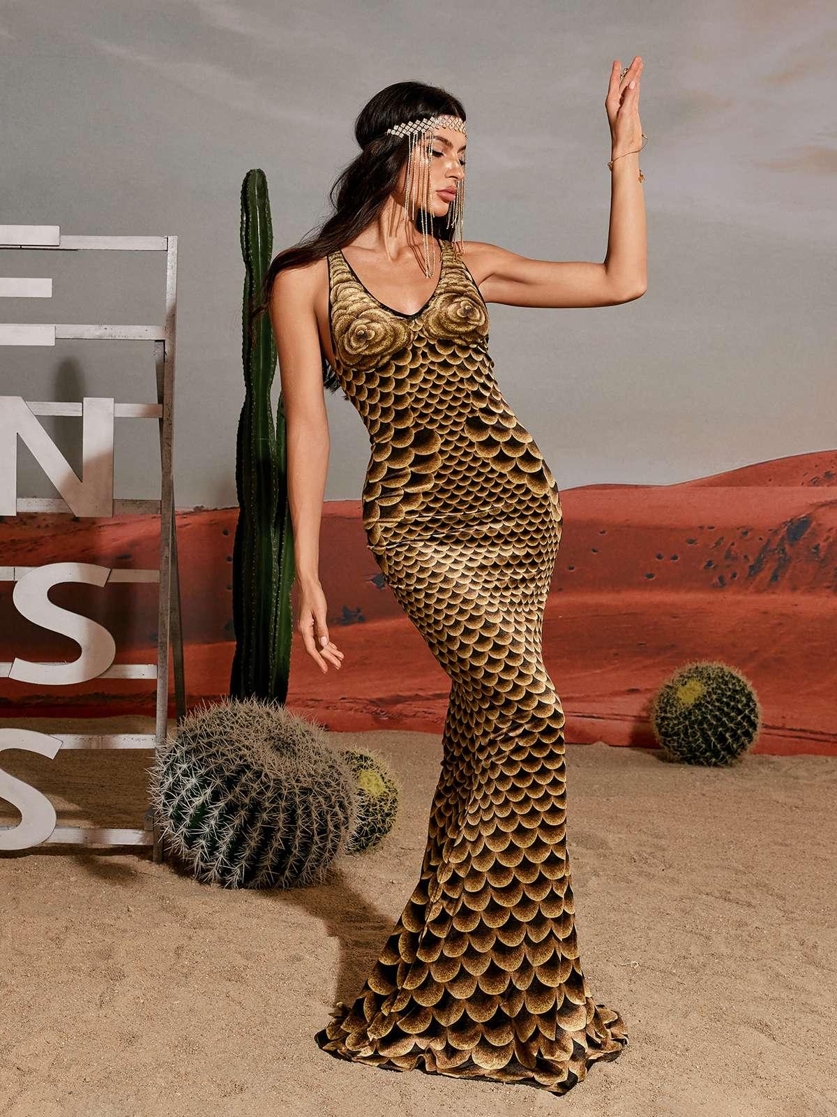 Hosea Baskılı Deniz Kızı Maxi Elbise