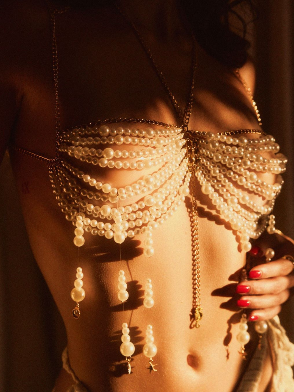 Irving Fringe İnci Boncuklu Bralette