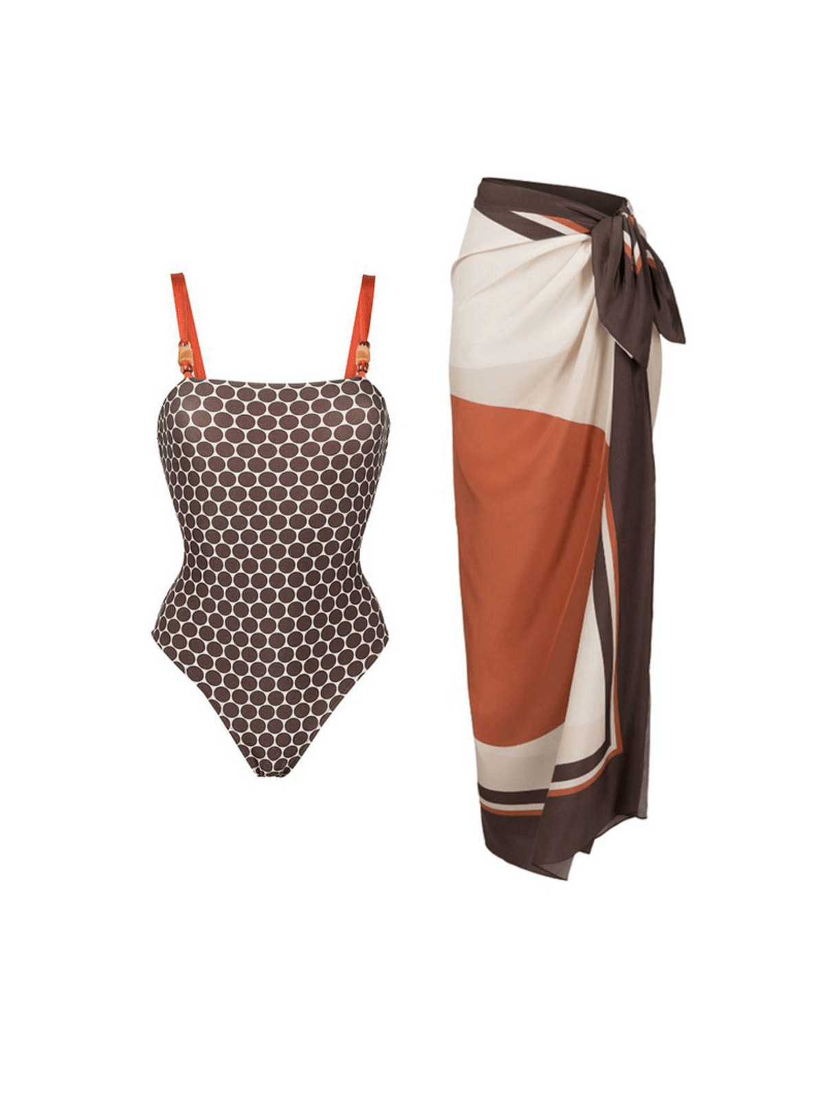 Keri Noktalı Baskılı İki Parça Mayo Seti