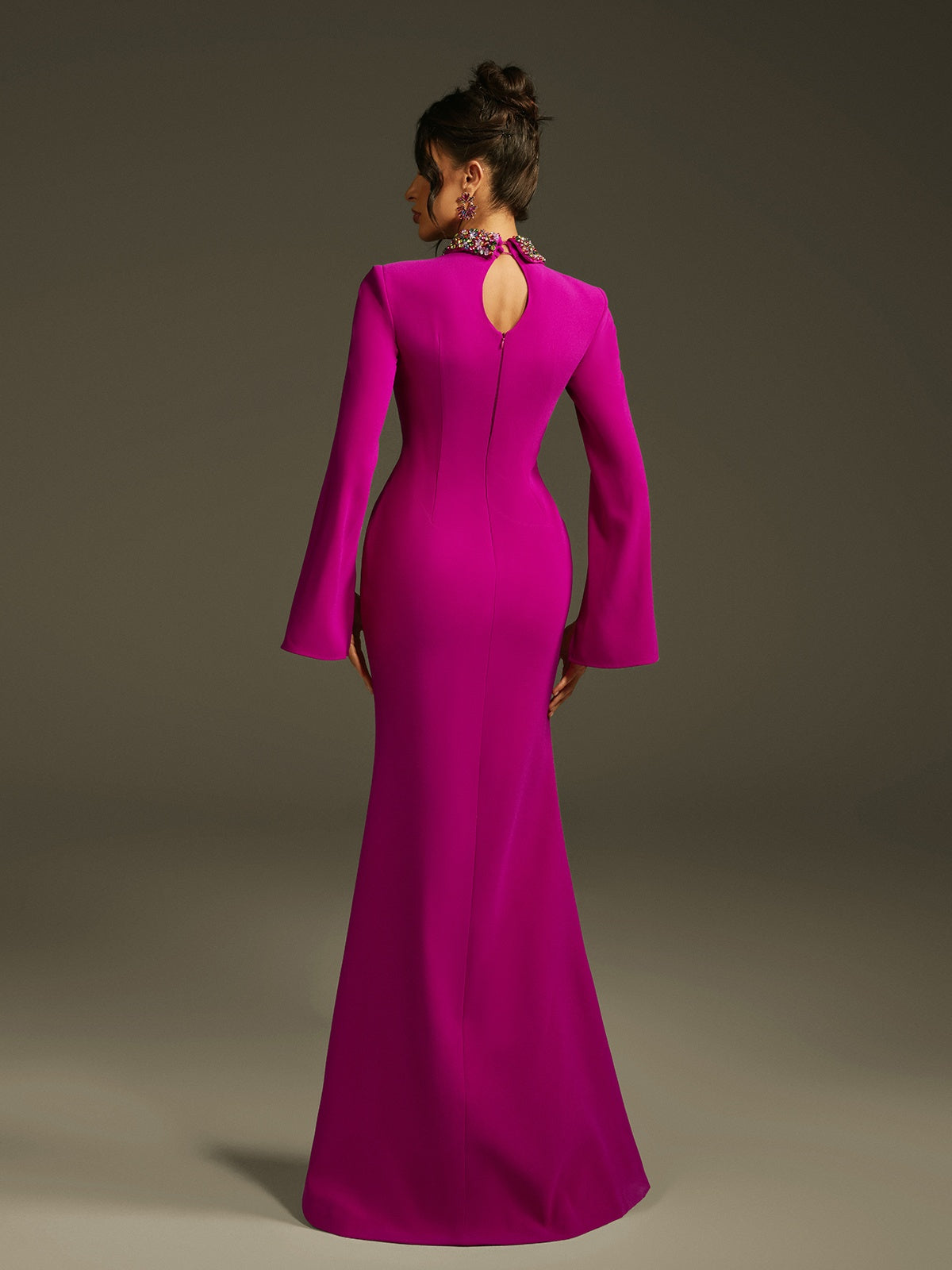 Laksha Cape Kol Kesik Maxi Elbise Mor