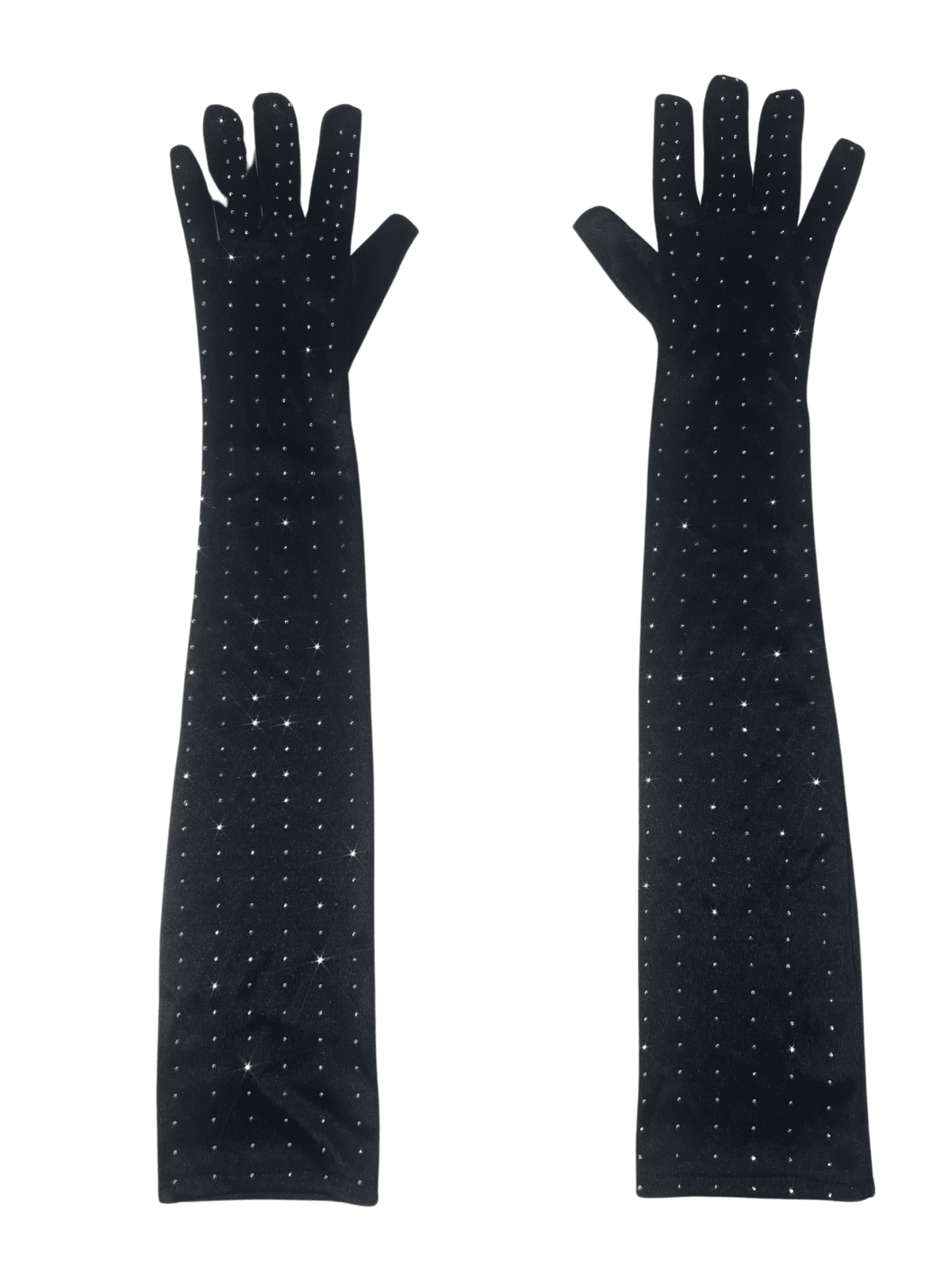 Siyah Ledie Rhinestone Eldivenler