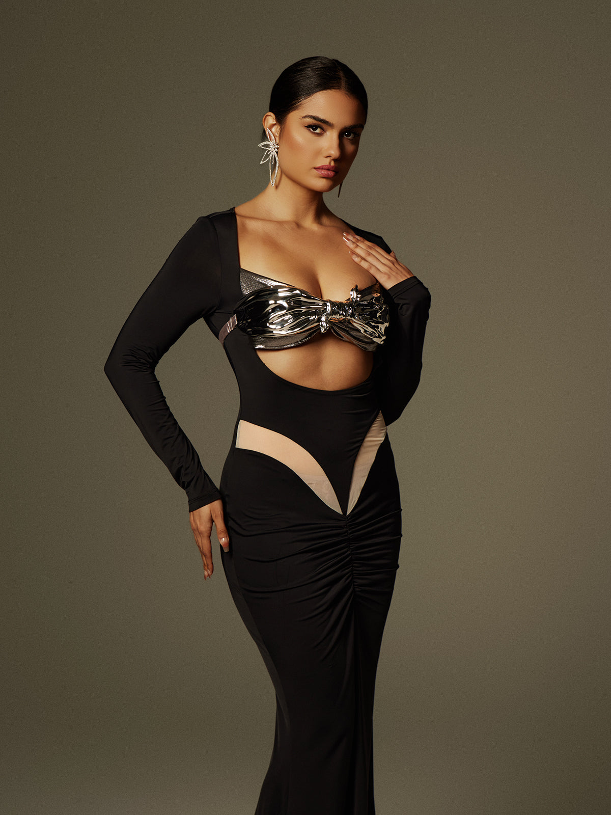 Lianne Kemer Kıvrımlı Zırh Üstü Gümüş