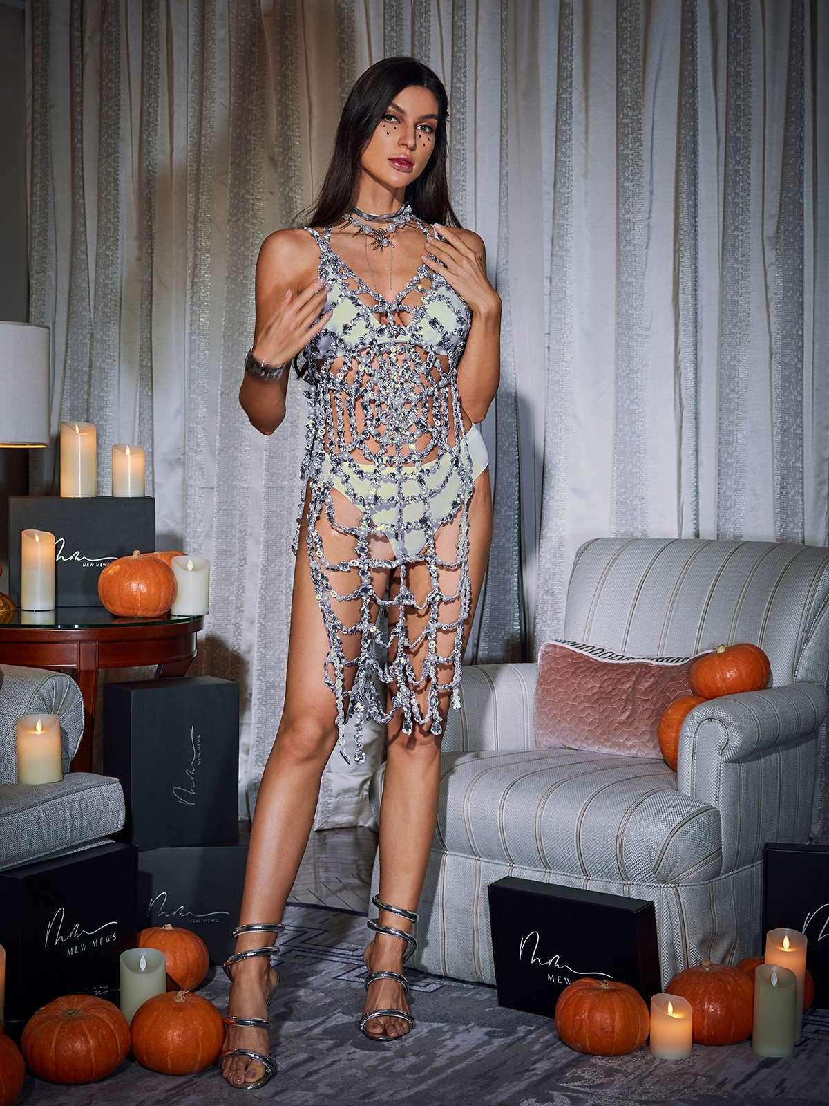 Lycan Spaghetti Ağ Elbisesi