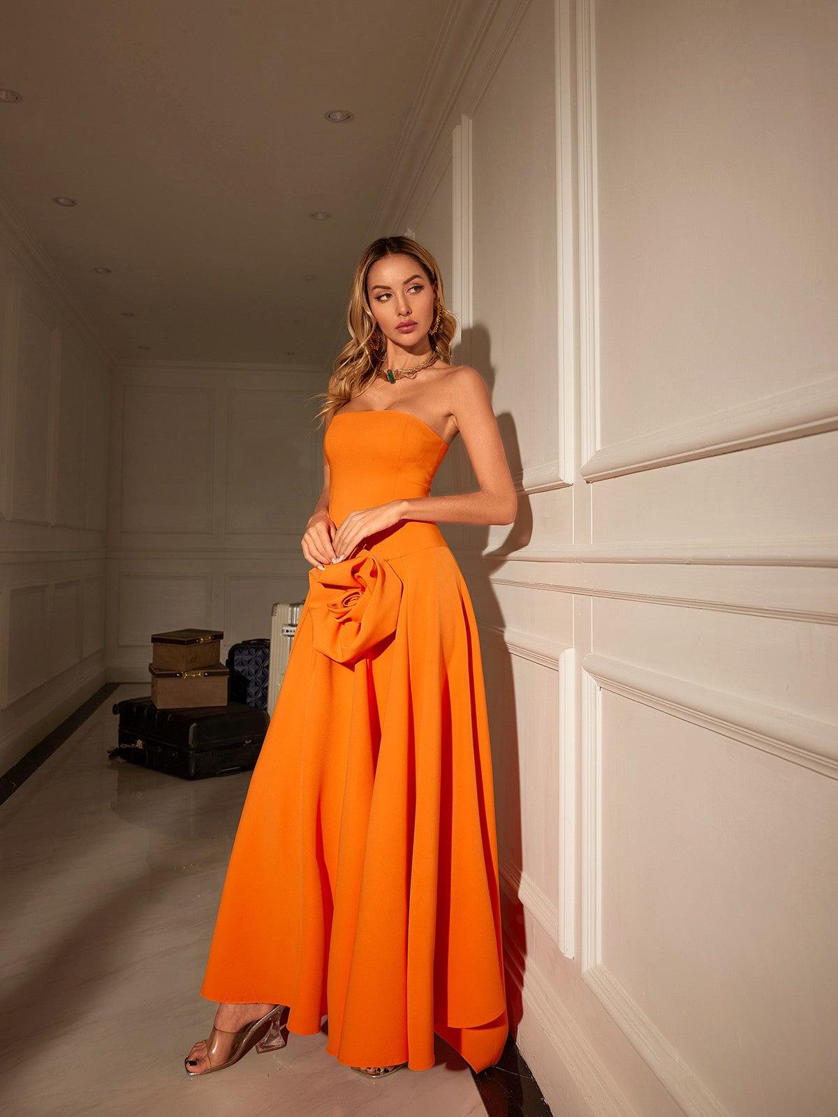 Mariano Straplez Çiçek Maxi Elbise