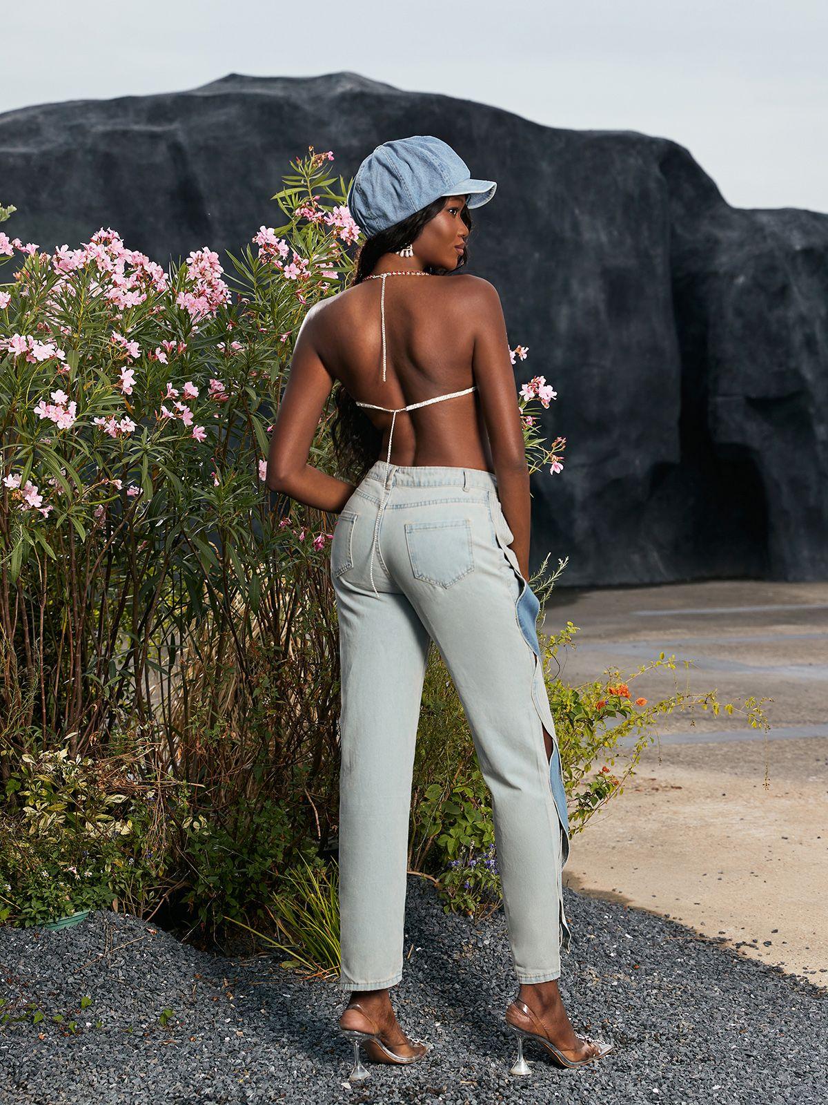 Mehetabel Kesik Denim Pantolon Açık Mavi