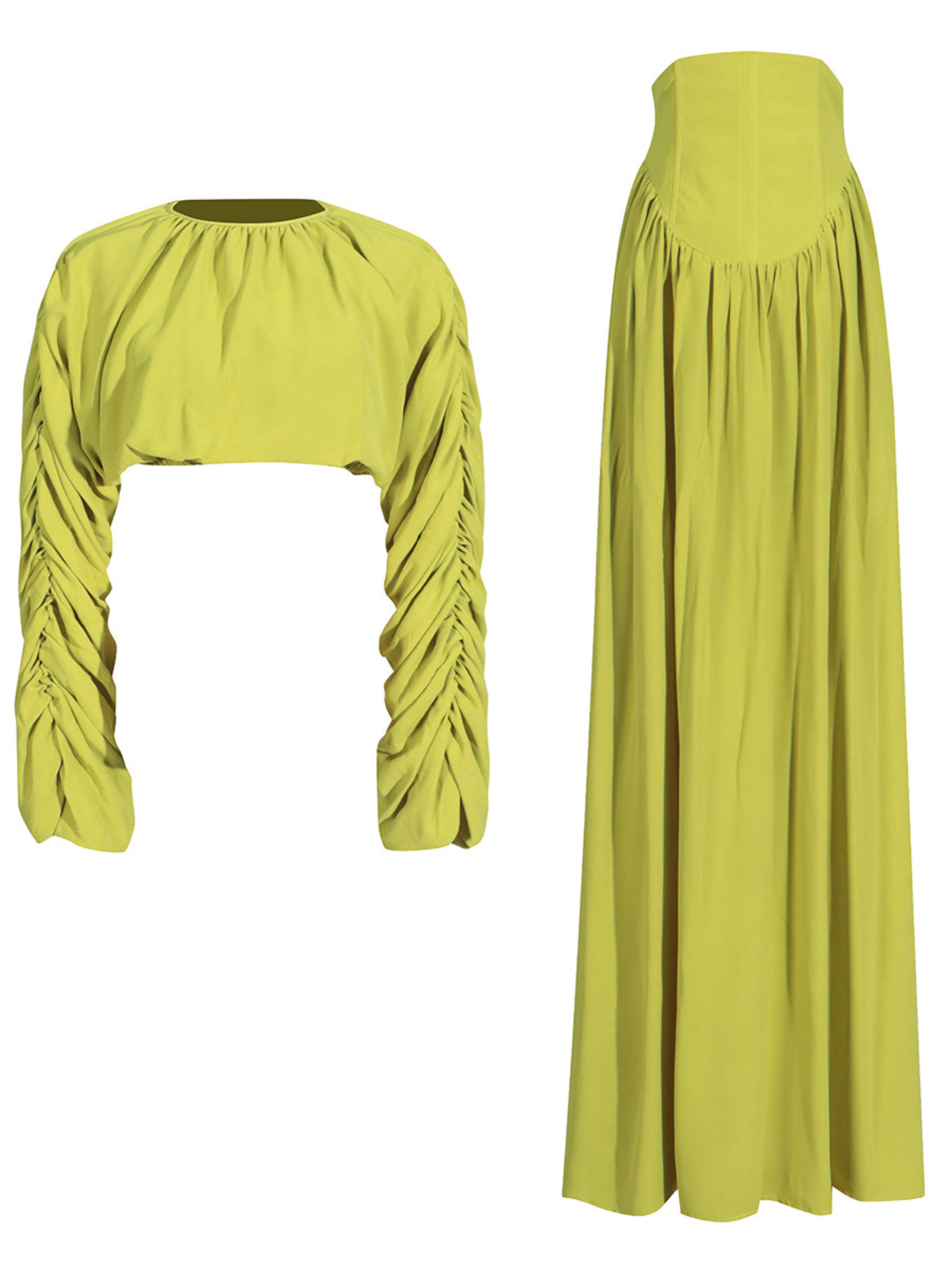 Mokgadi Uzun Kollu Fırfırlı Etek Takımı