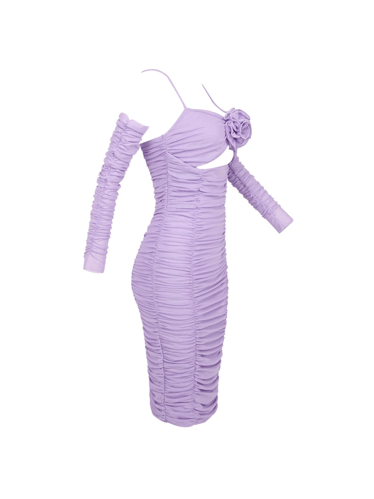 Monga Spaghetti Çiçek Detaylı Midi Elbise