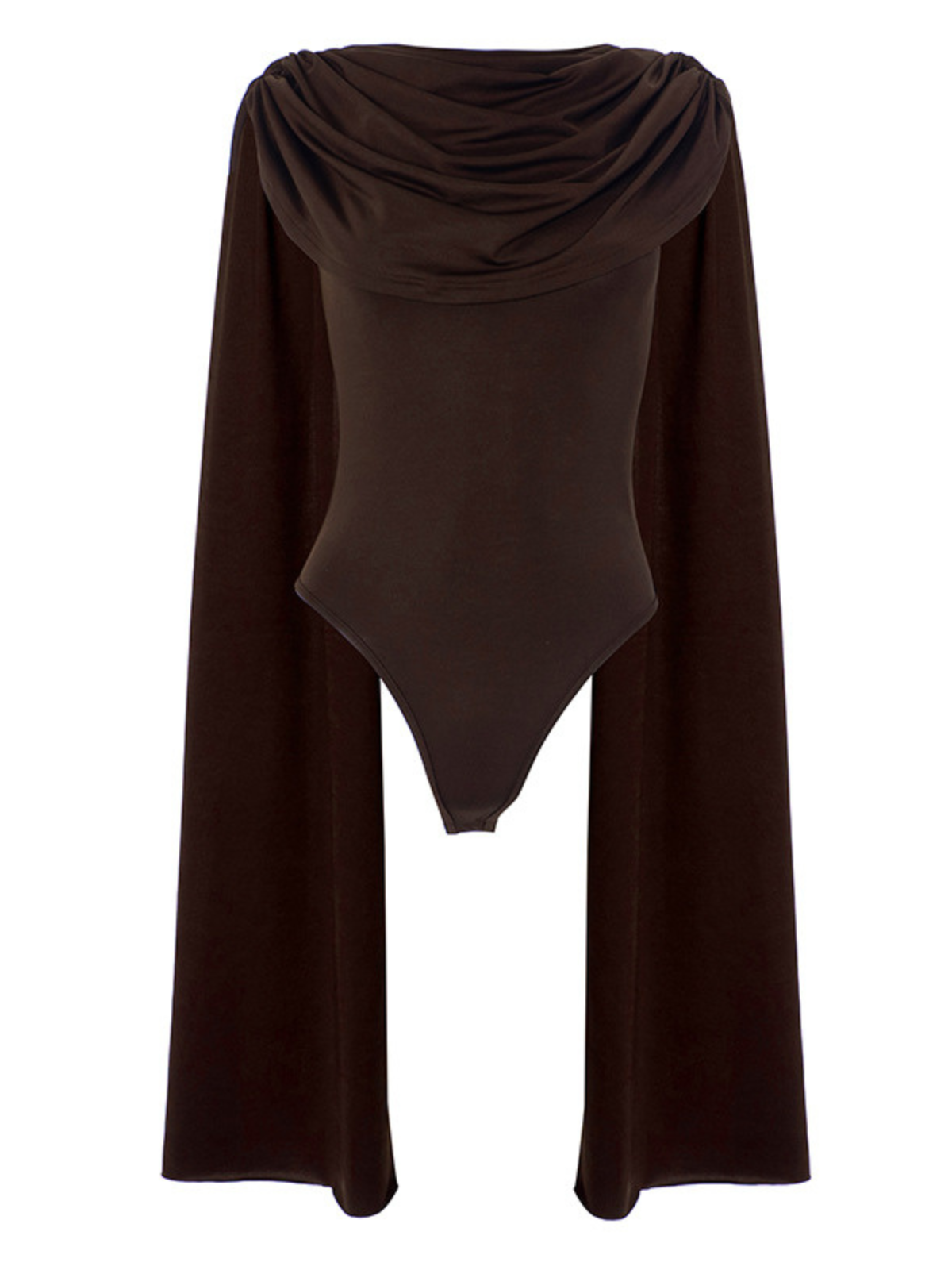 Nyressa Cowl Neck Bodysuit Kahverengi
