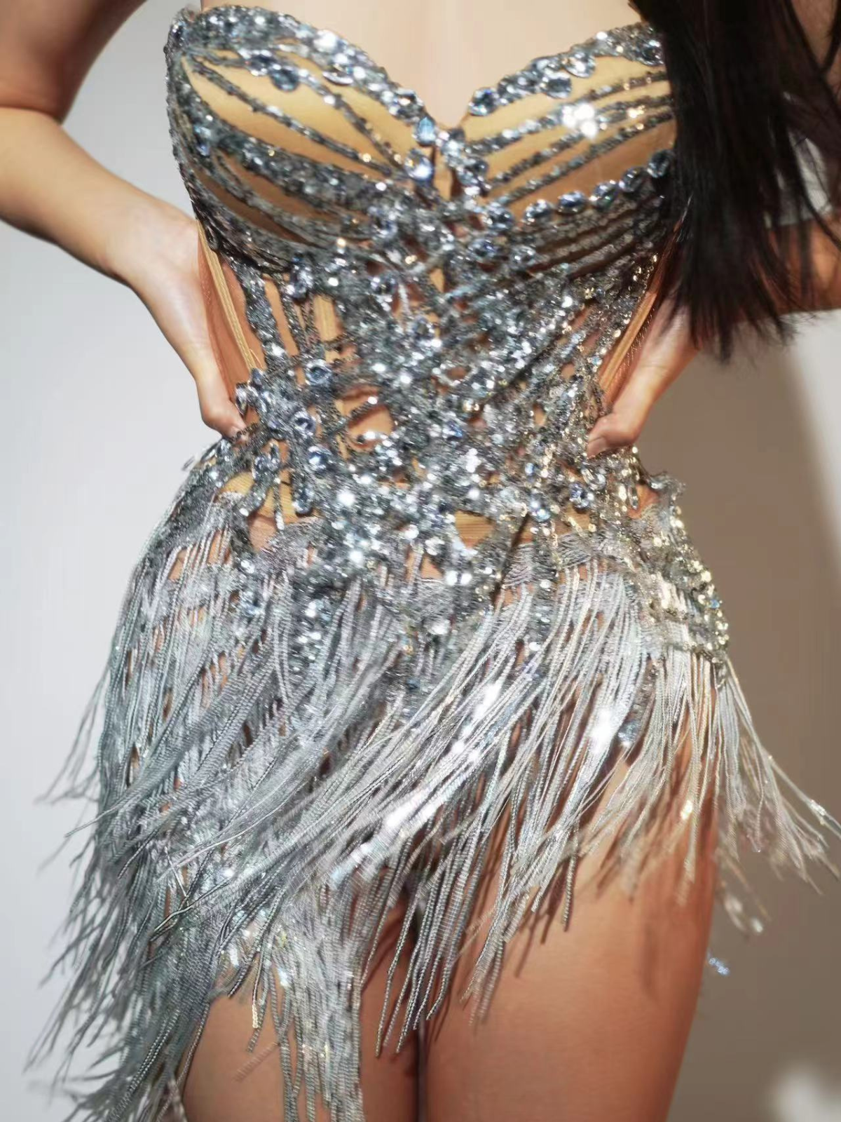 Safiya Straplez Rhinestone Etek Seti