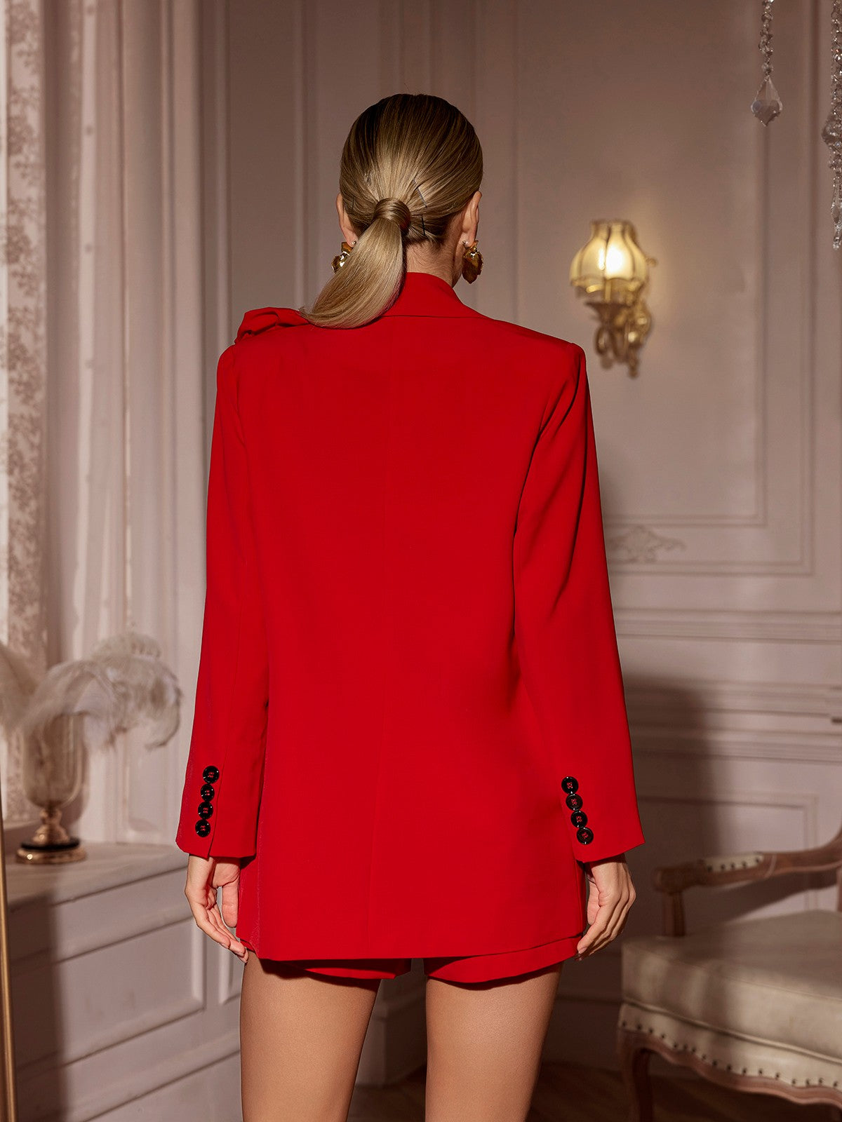 Tambi Uzun Kollu Çiçekli Blazer Seti