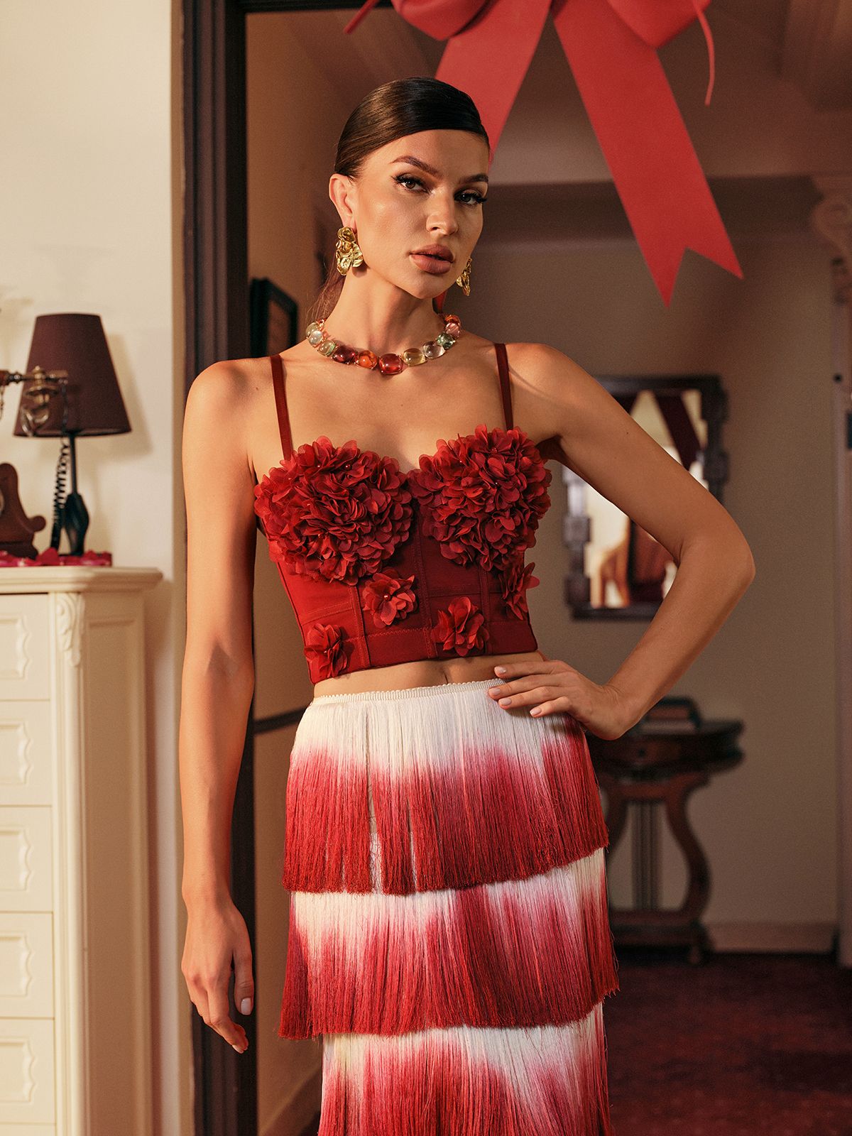 Tayna Spagetti Çiçek Üst