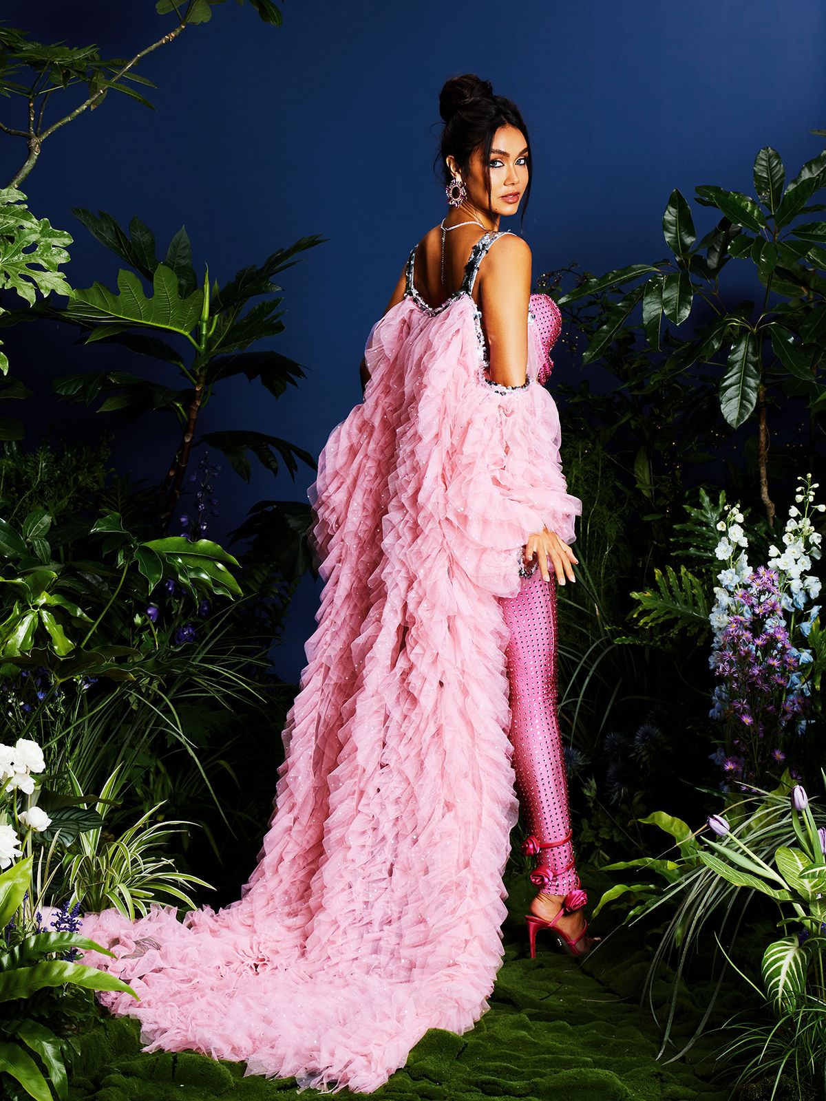 Tolliver Kristal Pantolon Takımı Pembe