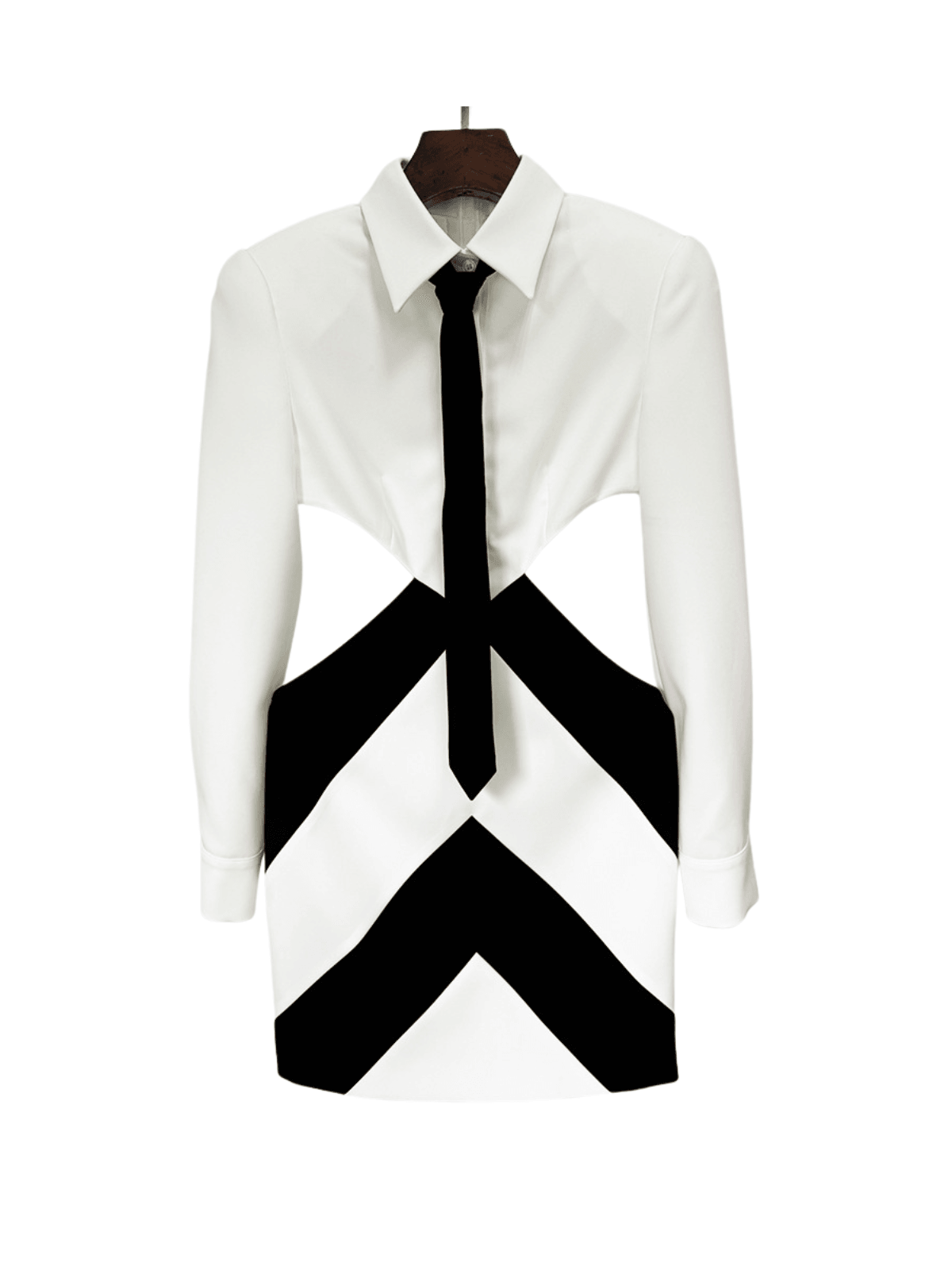 Wambach Katlanmış Yaka Kesik Mini Elbise