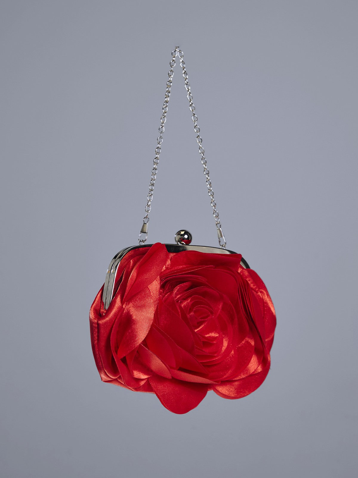 Wells Kırmızı Çiçek Saten Clutch