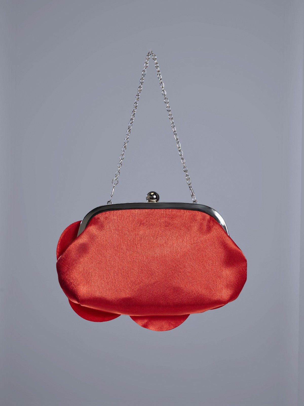 Wells Kırmızı Çiçek Saten Clutch