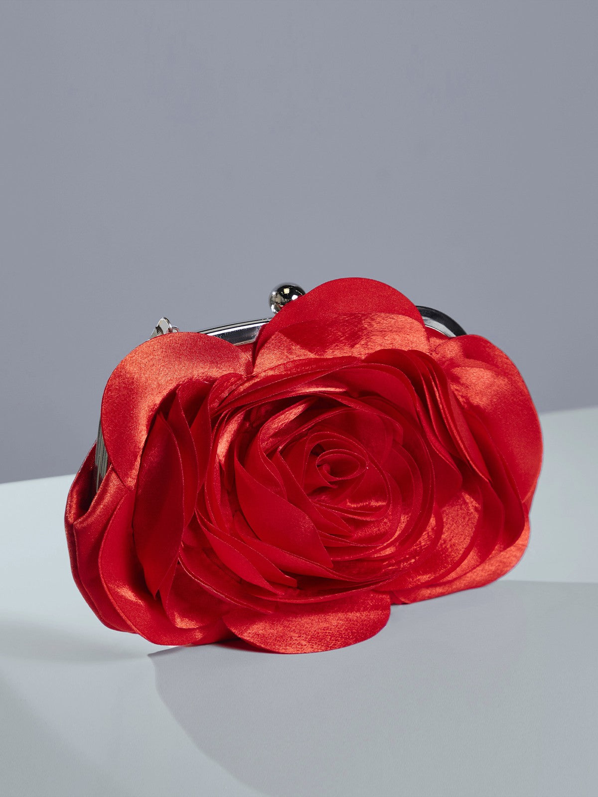 Wells Kırmızı Çiçek Saten Clutch