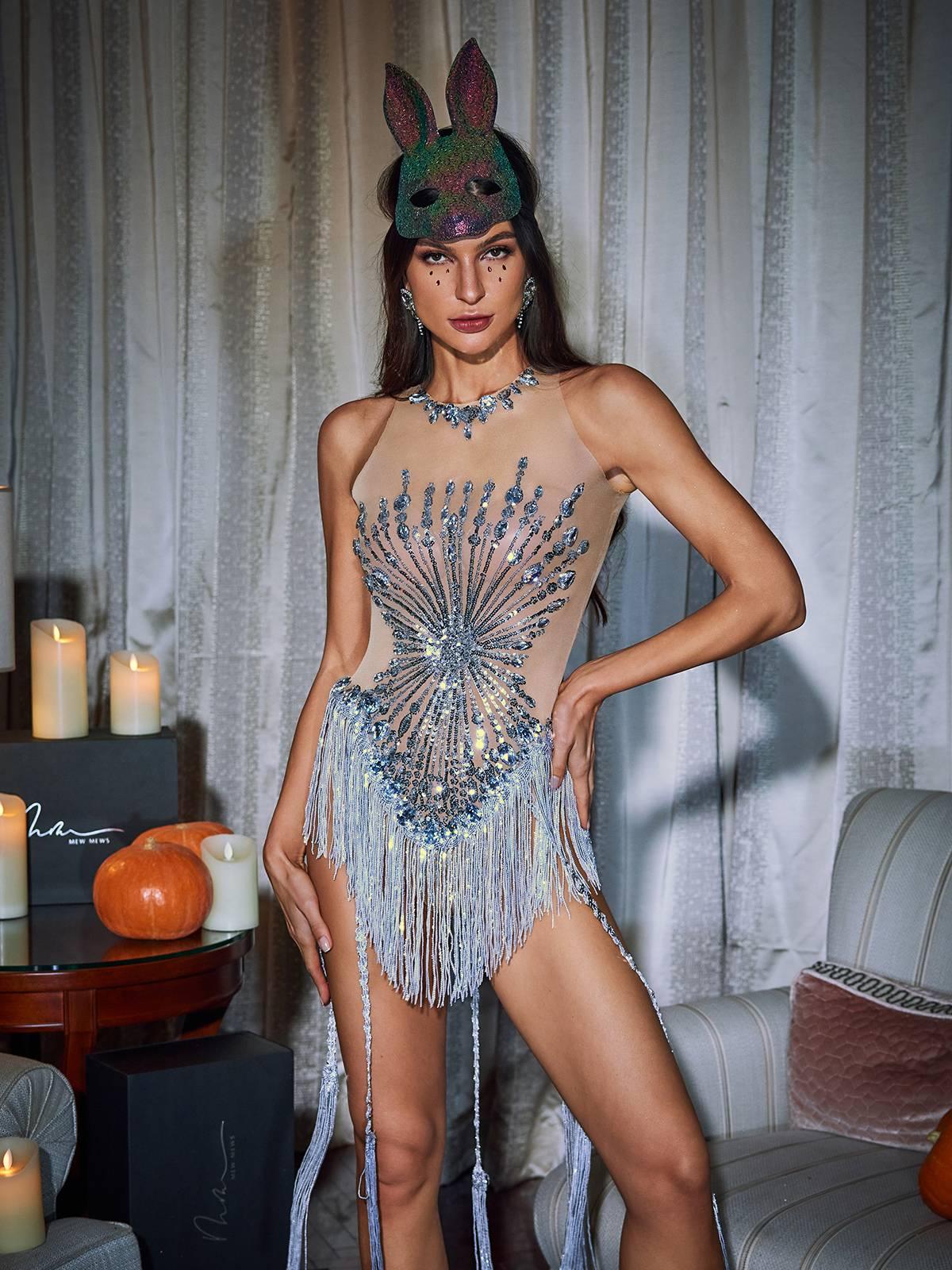 Yasmine Kristal Dantel Bodysuit