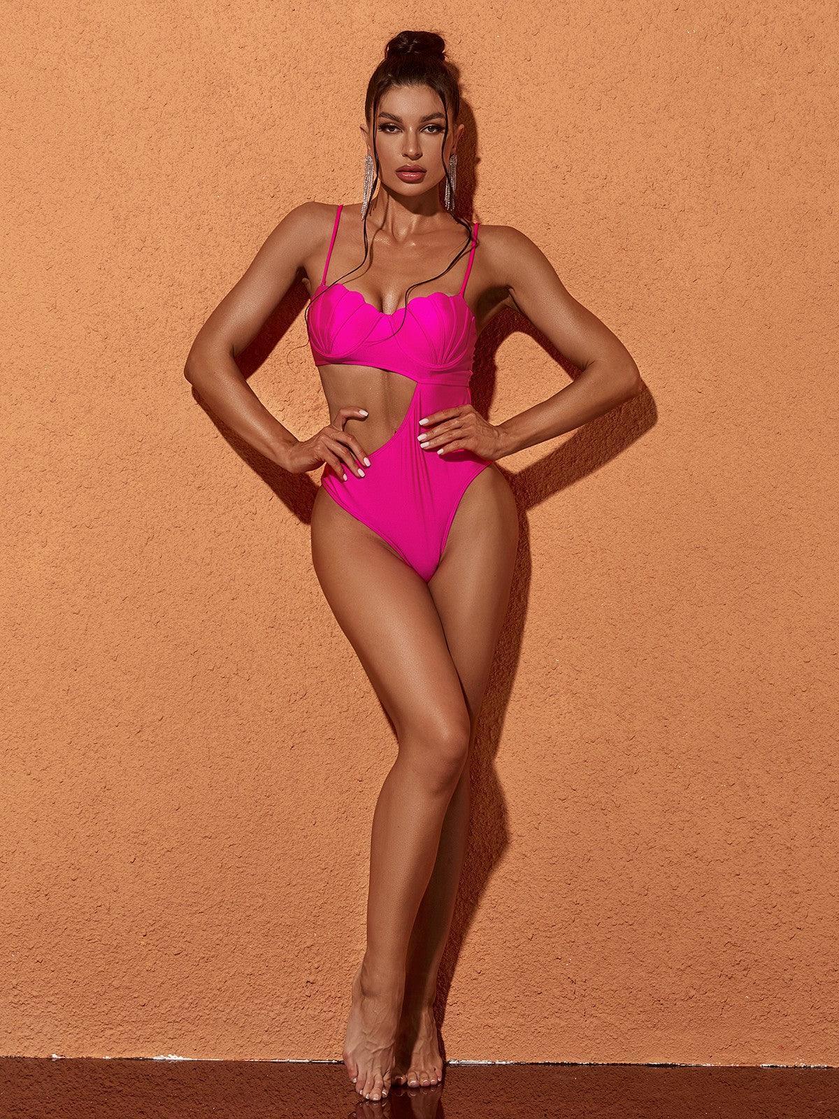 Codi Cutout Tek Parça Mayo - Canlı Pembe