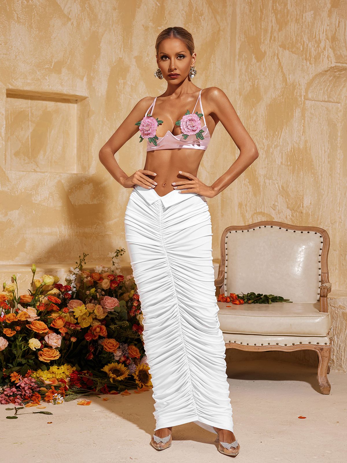 Aelunara Spagetti Çiçek Üst