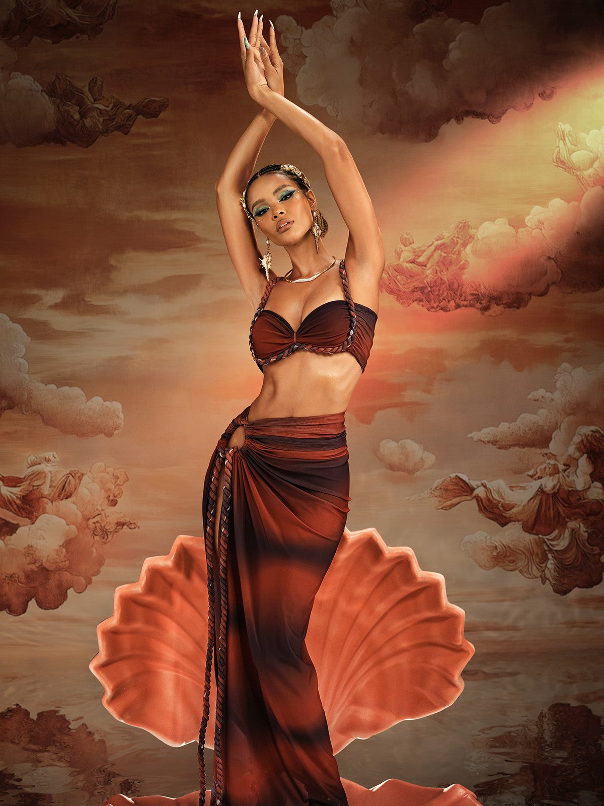 Akihito Spagetti Sırt Detaylı Etek Takımı