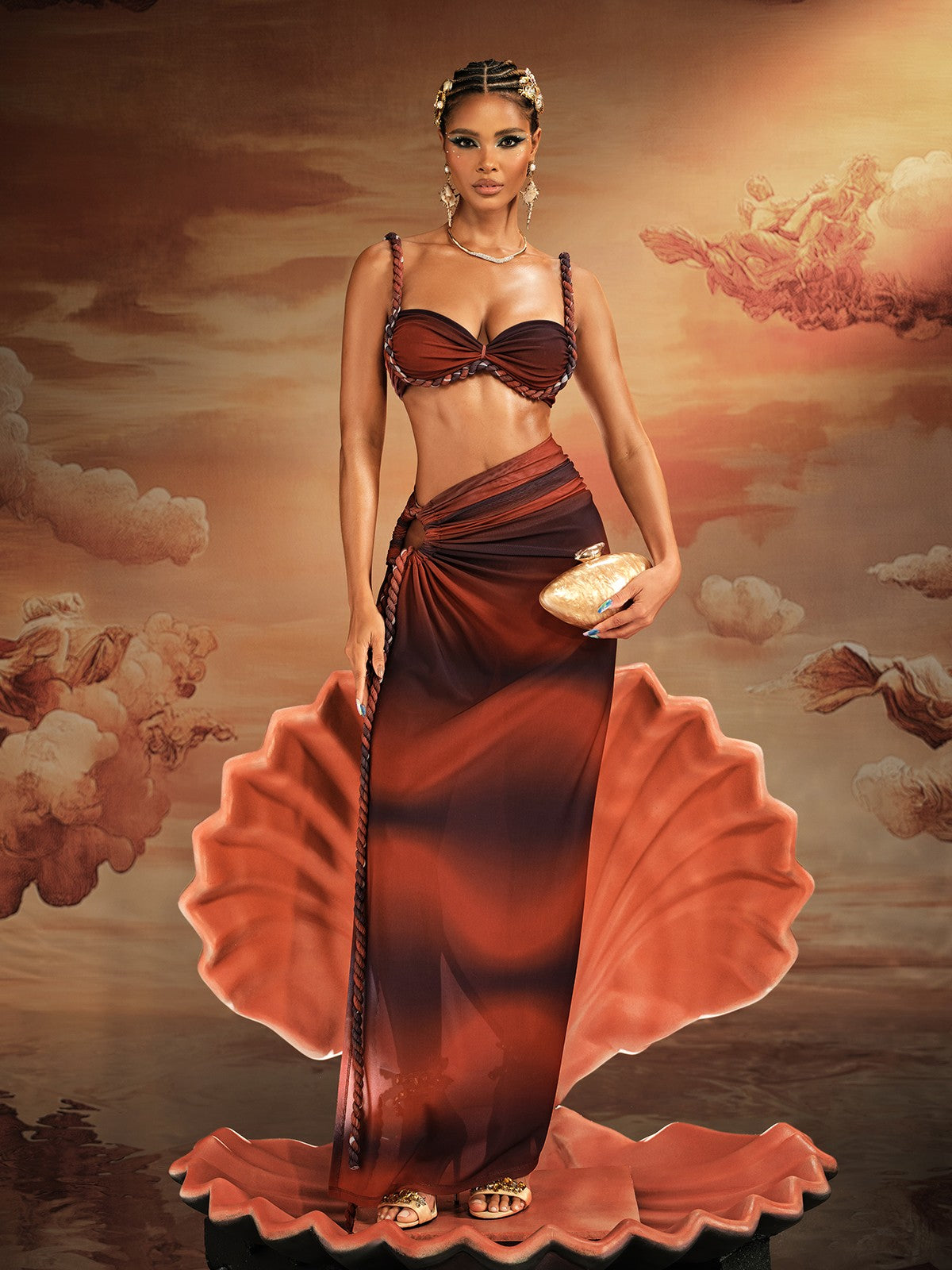 Akihito Spagetti Sırt Detaylı Etek Takımı