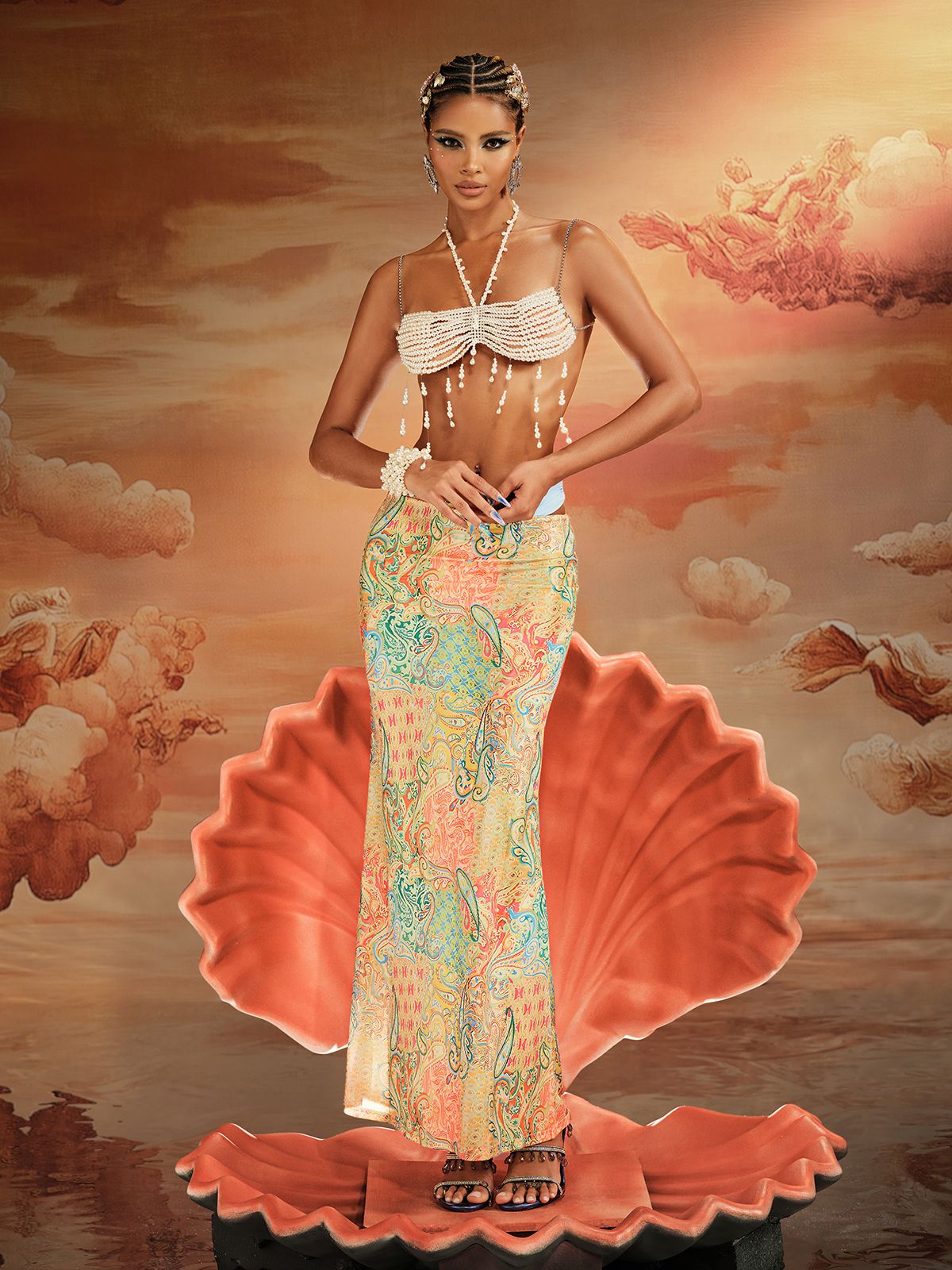 Akilina İncili Boncuklu Dantel Bralet