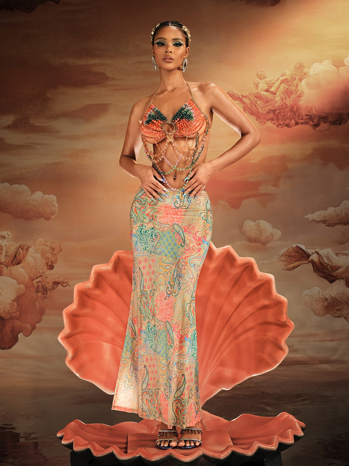 Alake Halterneck Taşlı Boncuklu Bralet