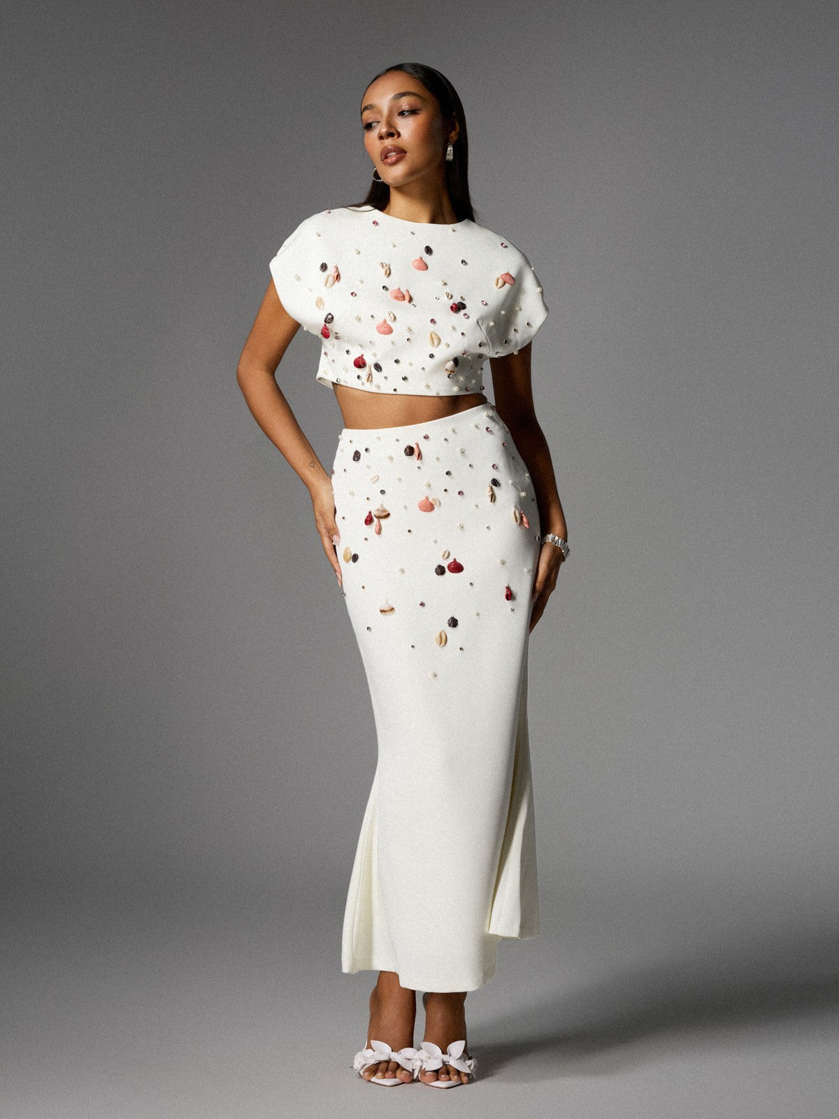 Alaura Deniz Kabuğu İnci Etek Seti