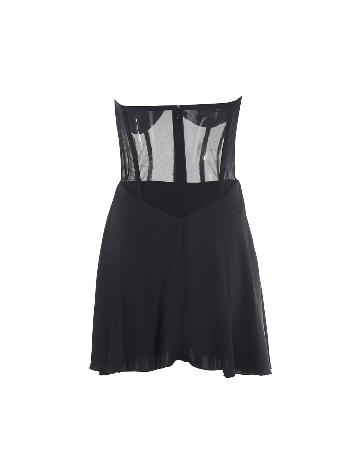 Alohi Straplez Korse Saten Mini Elbise