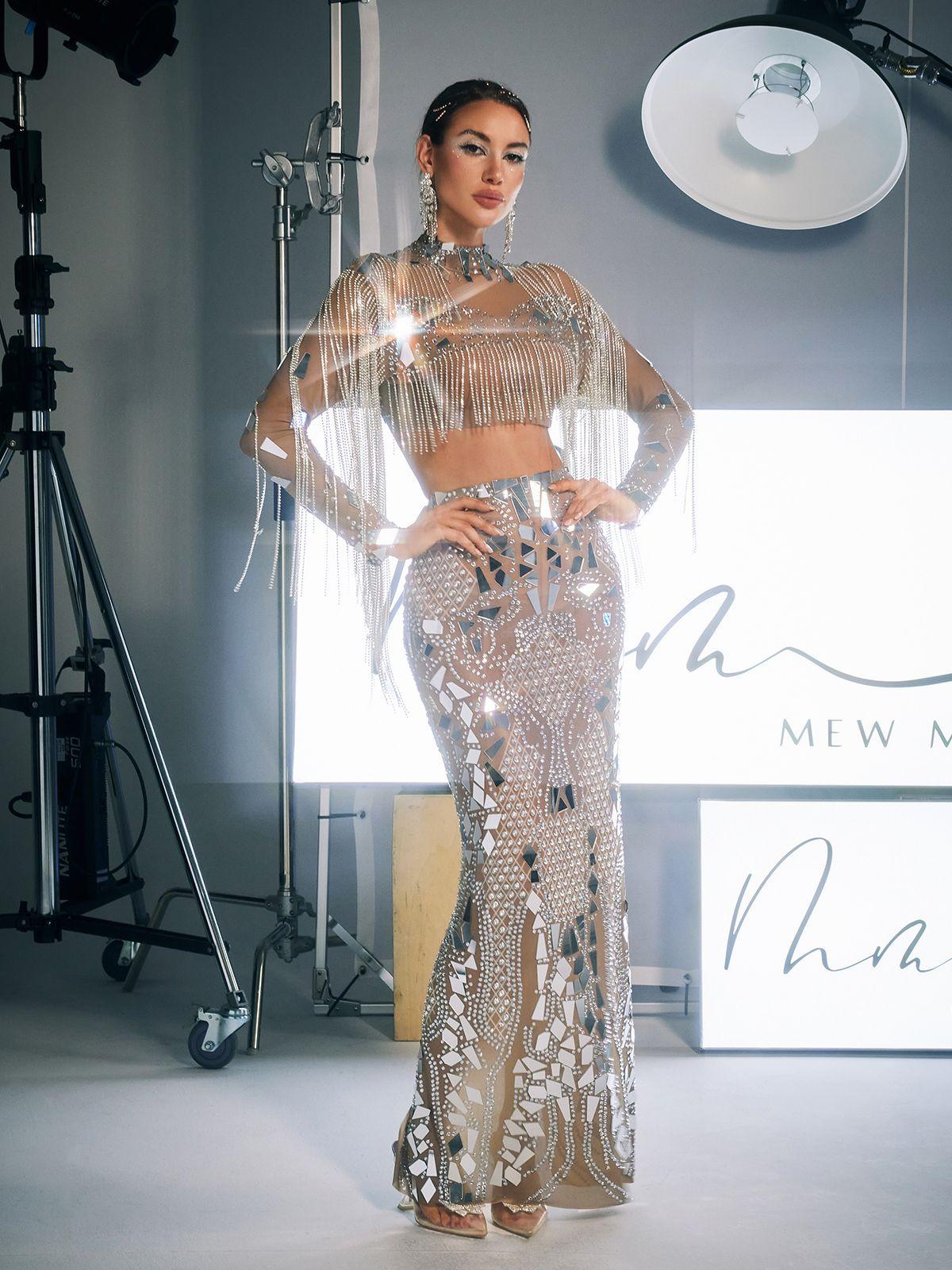 Alvin Akrilik Franj Skirt Seti