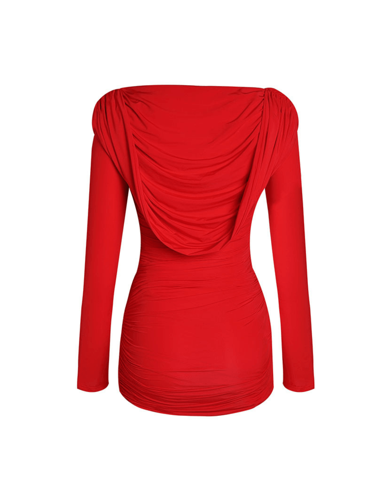 Arina Uzun Kollu Derin V Yaka Mini Elbise