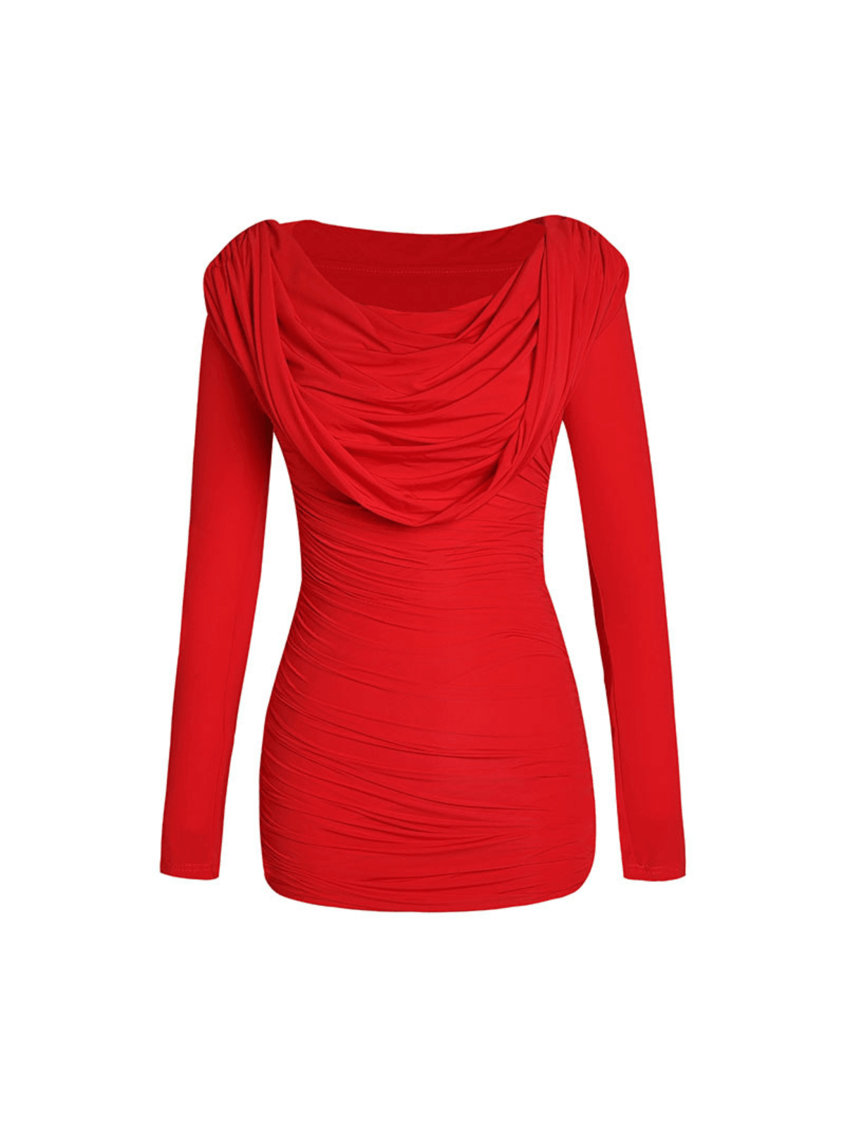 Arina Uzun Kollu Derin V Yaka Mini Elbise