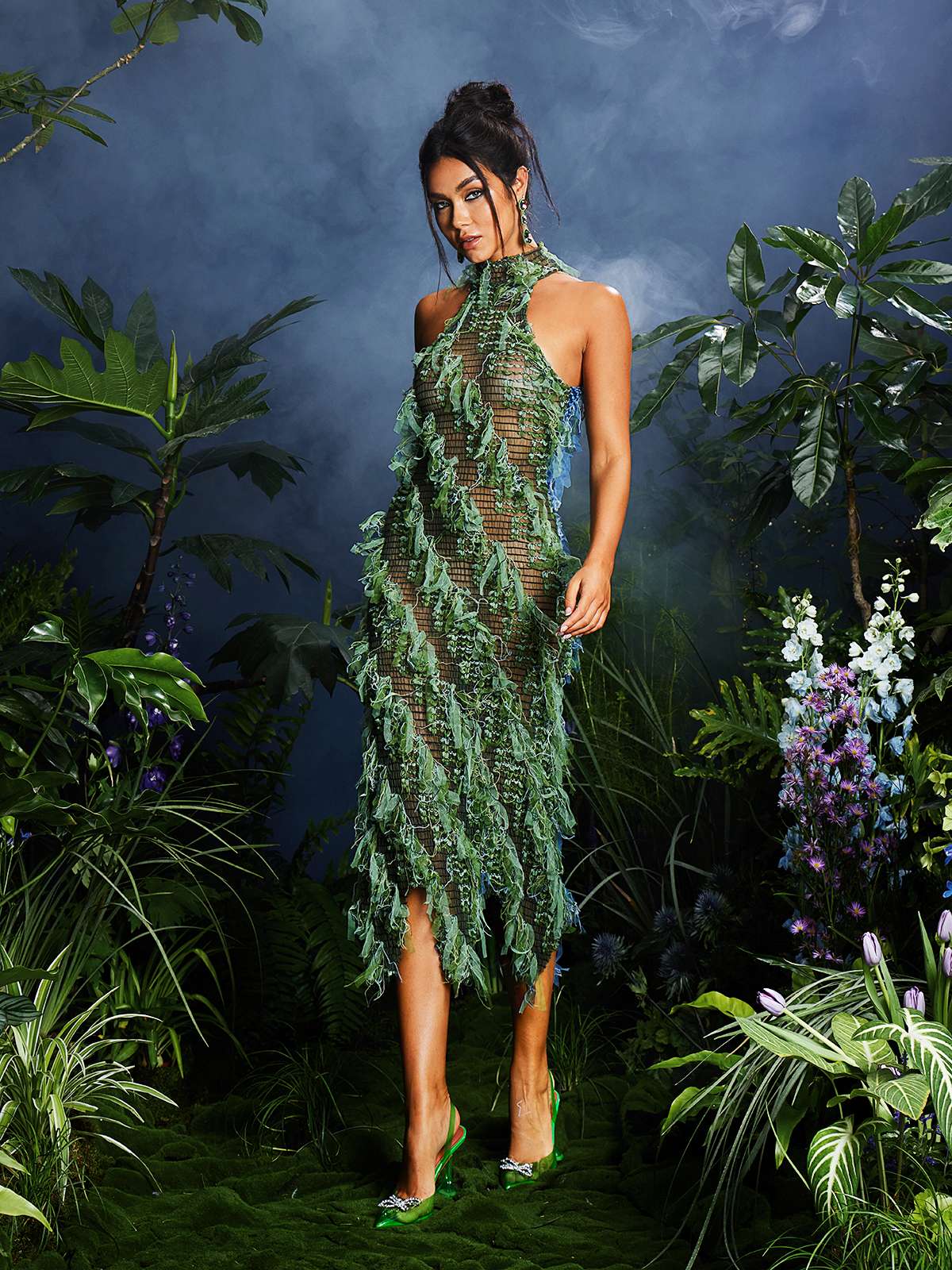 Arlo Halter Yaka Sırt Açık Boş Midi Elbise Yeşil