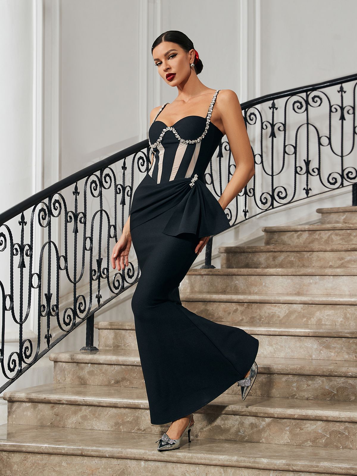 Aroa Kristal Deniz Kızı Bandaj Elbise